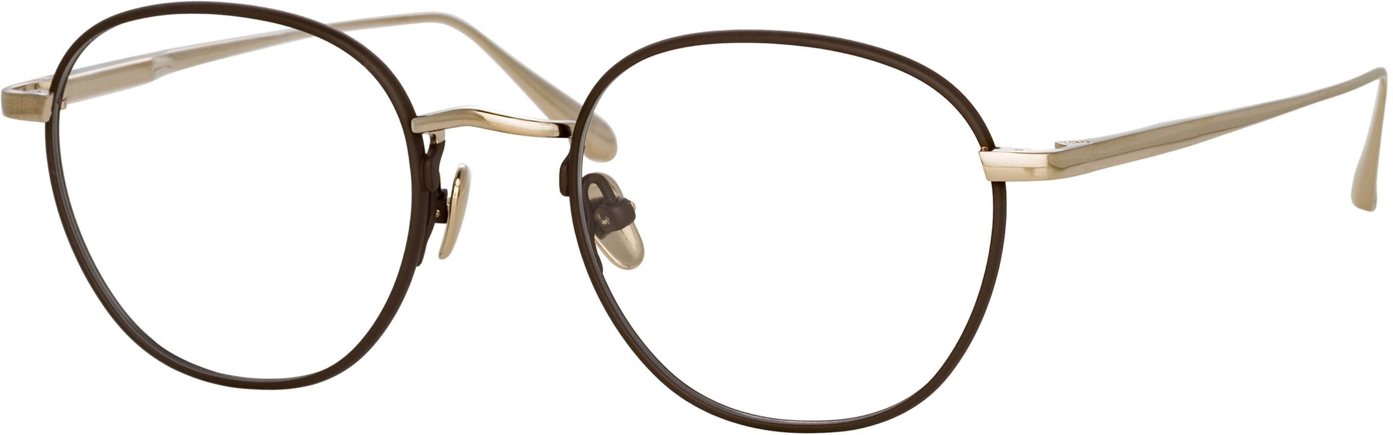 Color_LFL1233C4OPT - Jules Oval Optical Frame in Light Gold and Brown