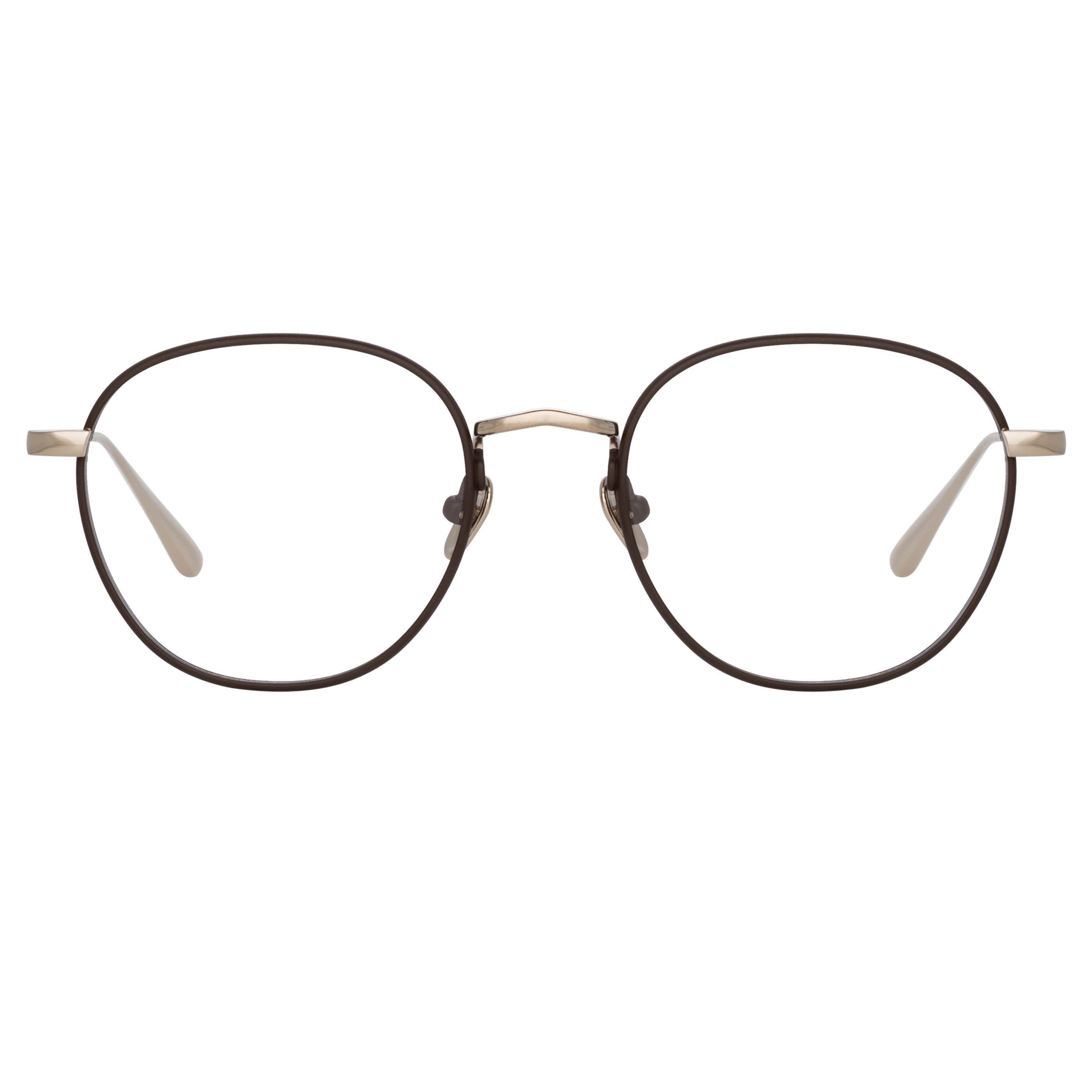 Color_LFL1233C4OPT - Jules Oval Optical Frame in Light Gold and Brown