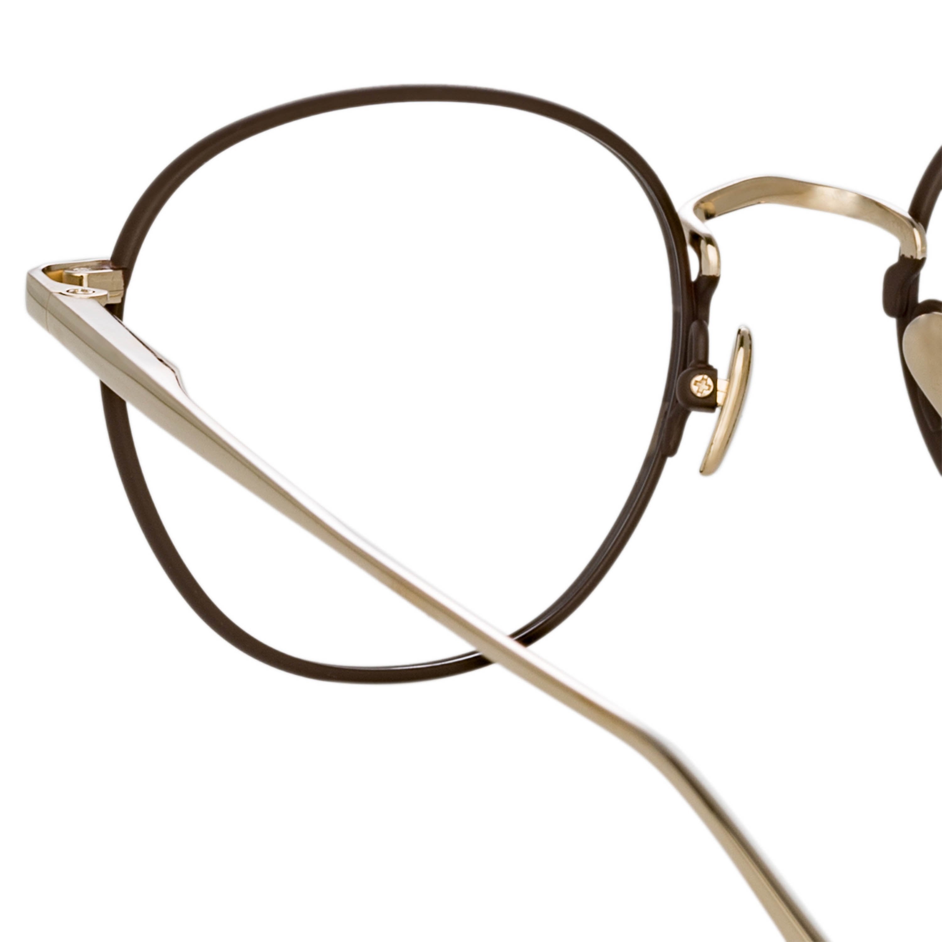 Color_LFL1233C4OPT - Jules Oval Optical Frame in Light Gold and Brown