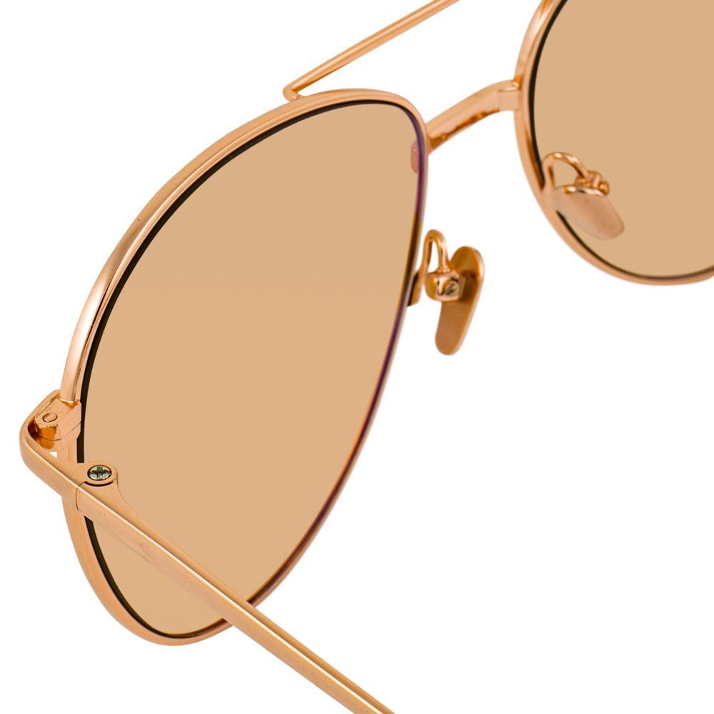 Linda Farrow Duit LFL1266 C2 Men's Sunglasses Gold Size 62