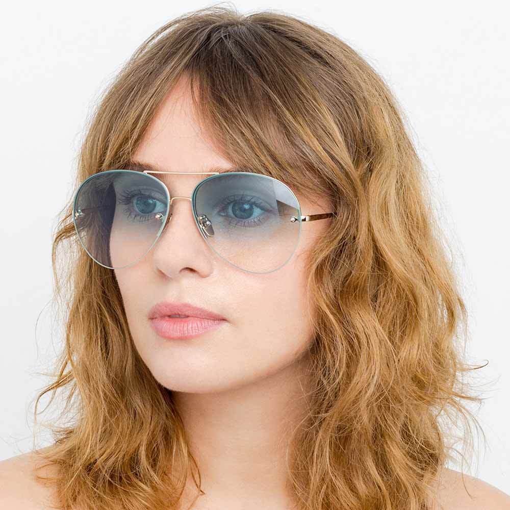 Color_LFL574C10SUN - Linda Farrow 574 C10 Aviator Sunglasses