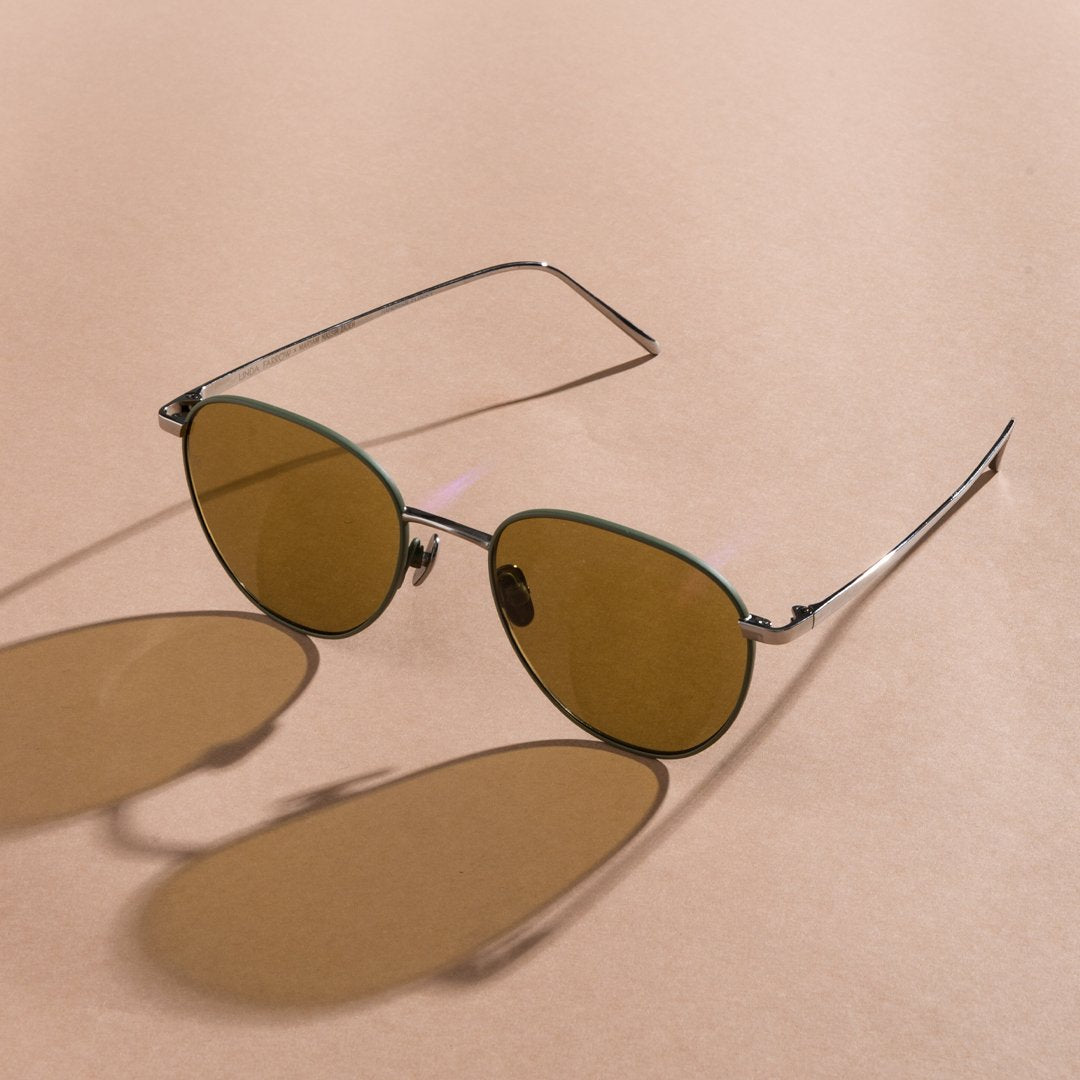 Color_LFL819C30SUN - Raif Square Sunglasses in White Gold and Khaki