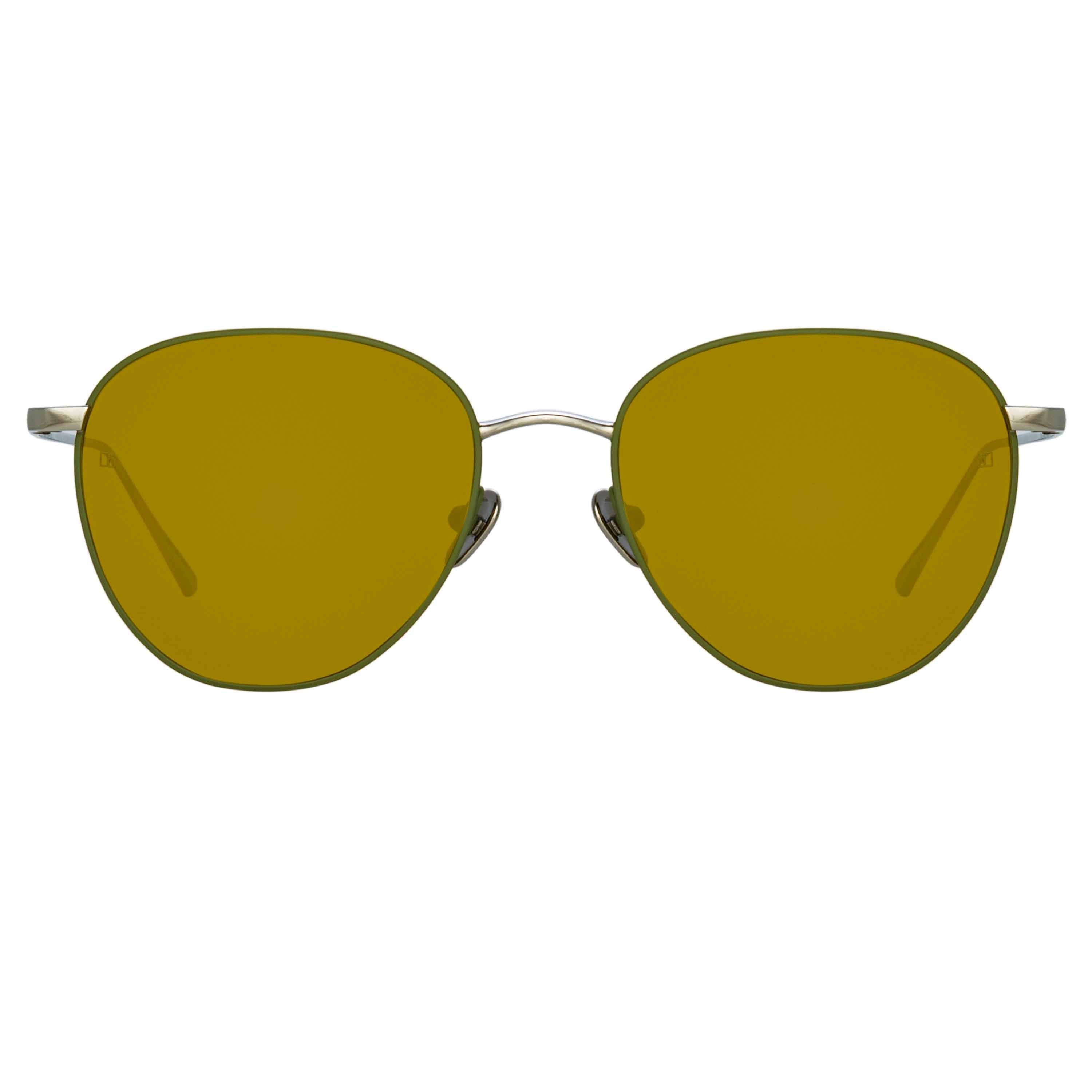 Color_LFL819C30SUN - Raif Square Sunglasses in White Gold and Khaki