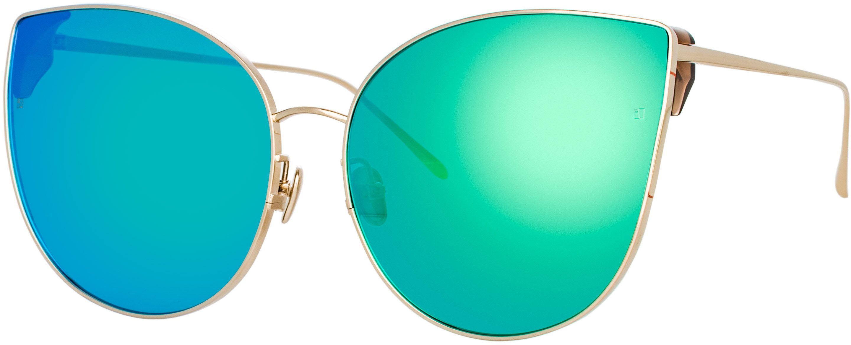 Color_LFL895C11SUN - Flyer Cat Eye Sunglasses in Light Gold and Blue