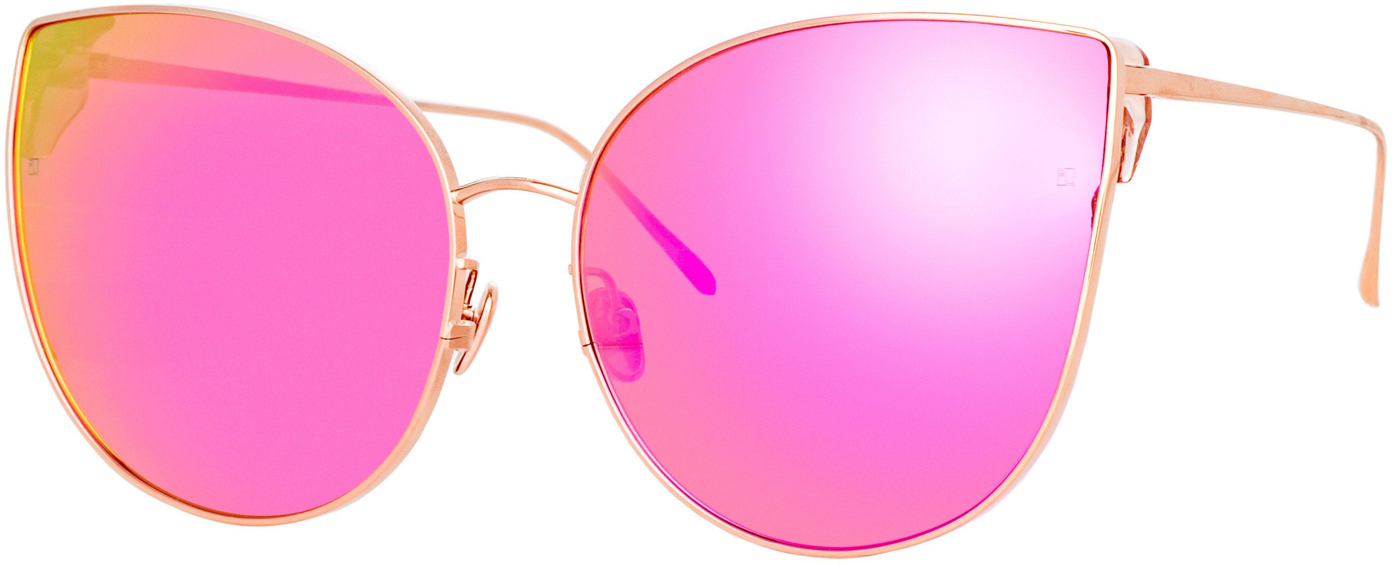 Color_LFL895C12SUN - Flyer Cat Eye Sunglasses in Light Gold and Pink