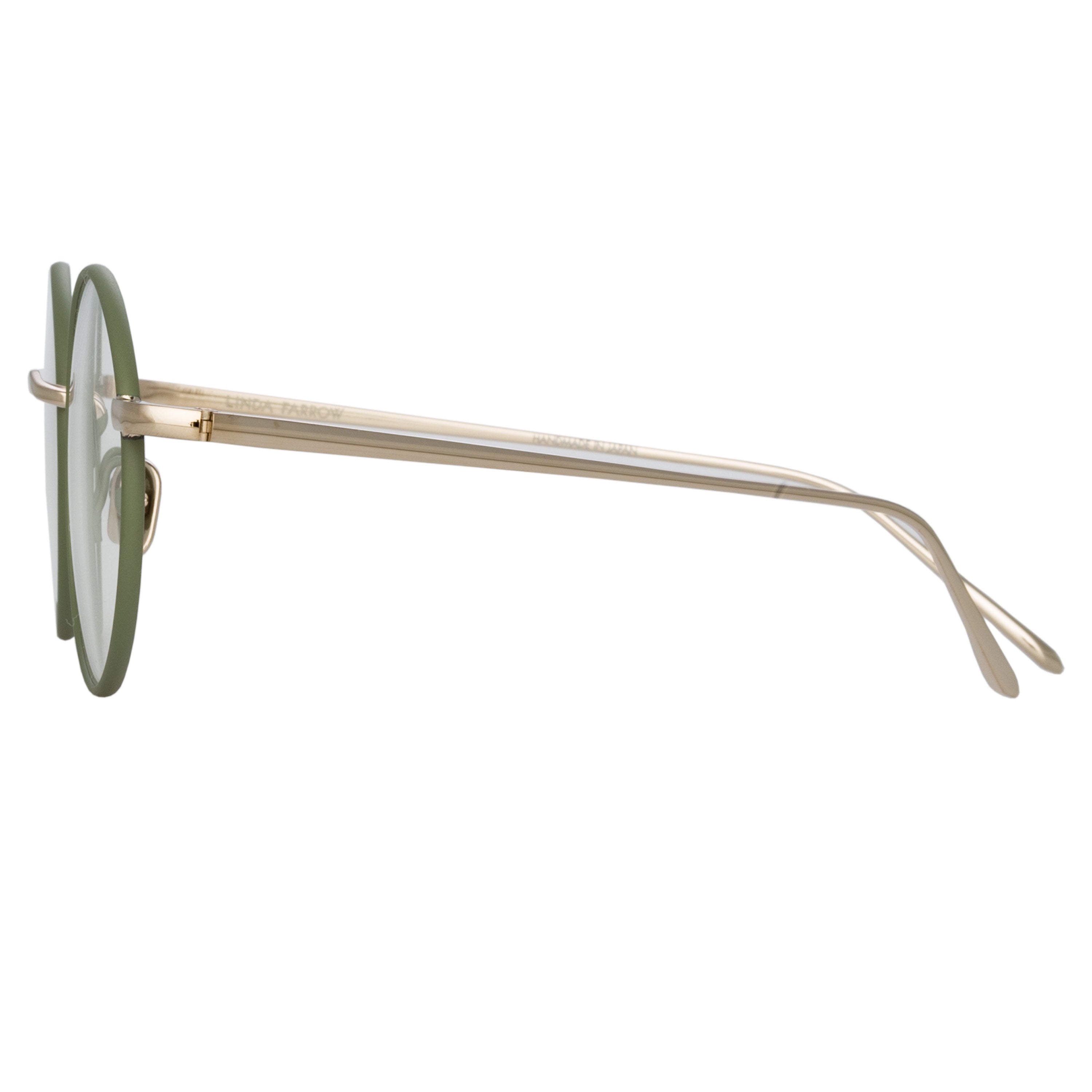 Color_LFL925C6OPT - Adams Oval Optical Frame in Light Gold and Khaki