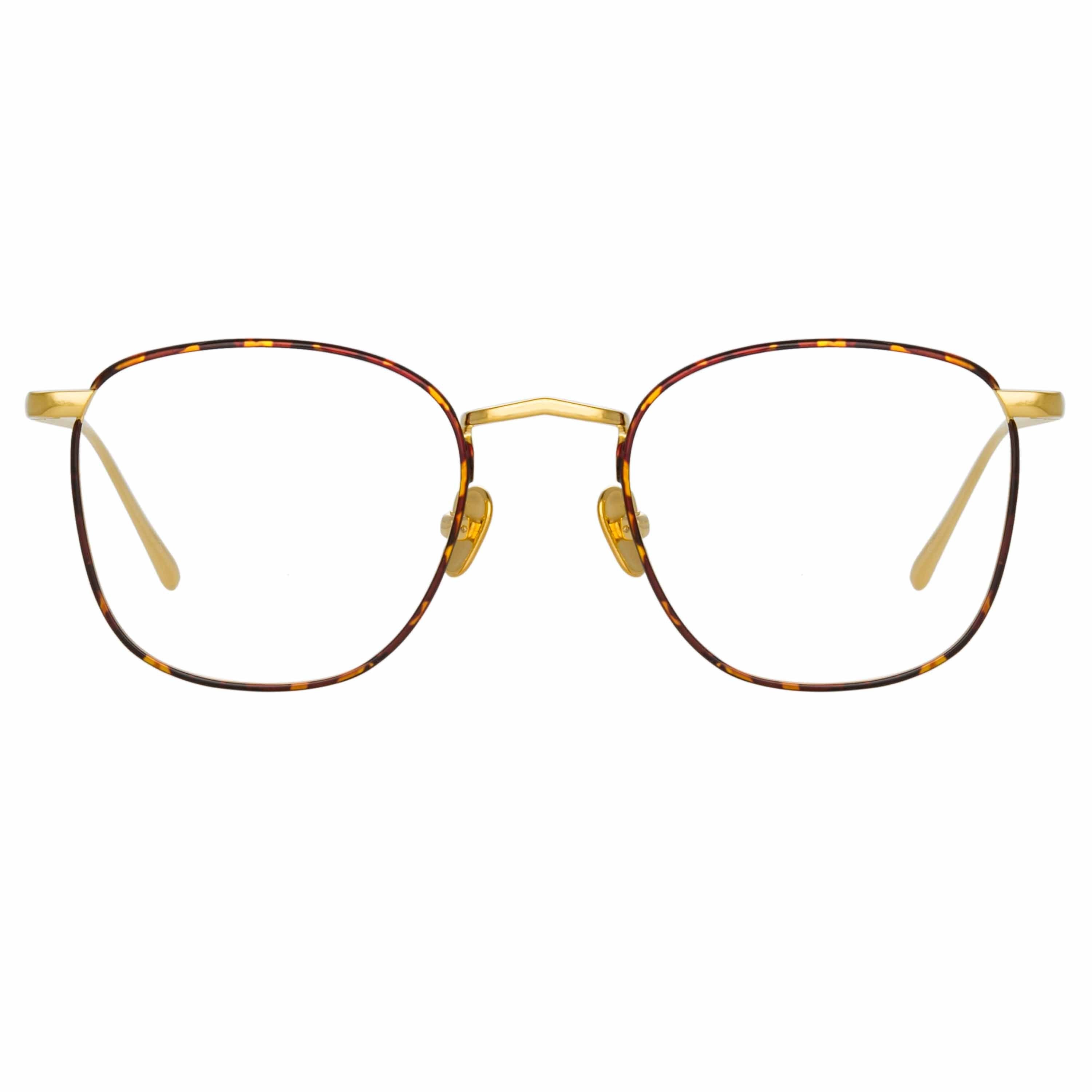 Color_LFLC479C17OPT - Simon Square Optical Frame in Yellow Gold and Tortoiseshell