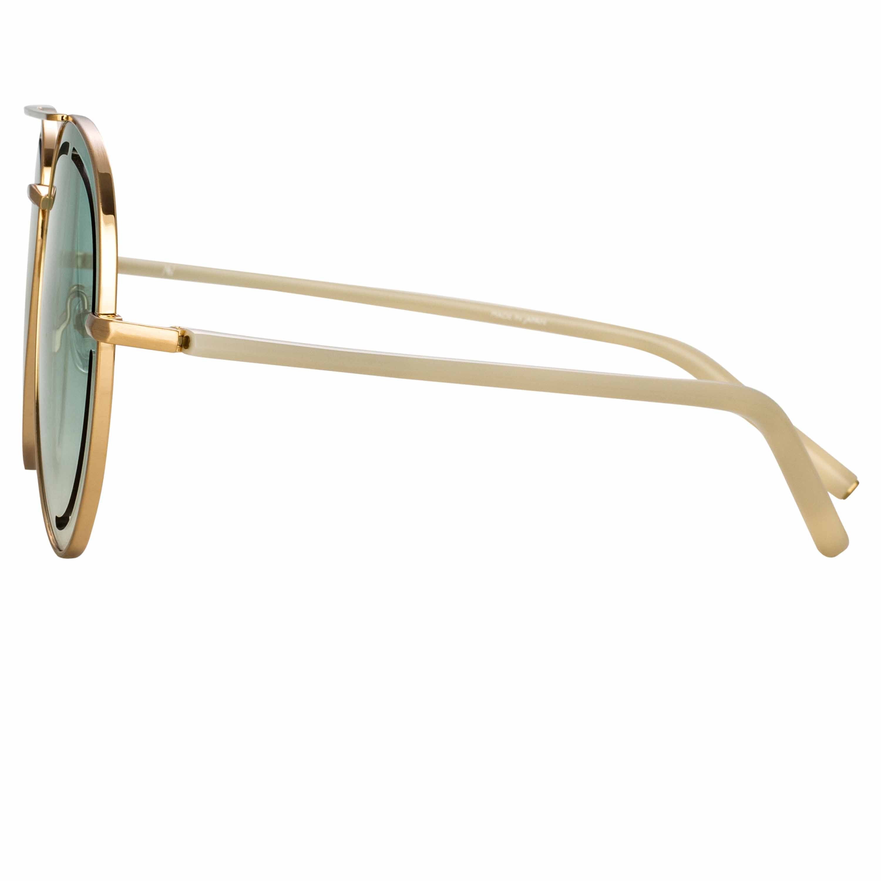 Color_MW264C5SUN - Matthew Williamson Foxglove Sunglasses in Light Gold and Green