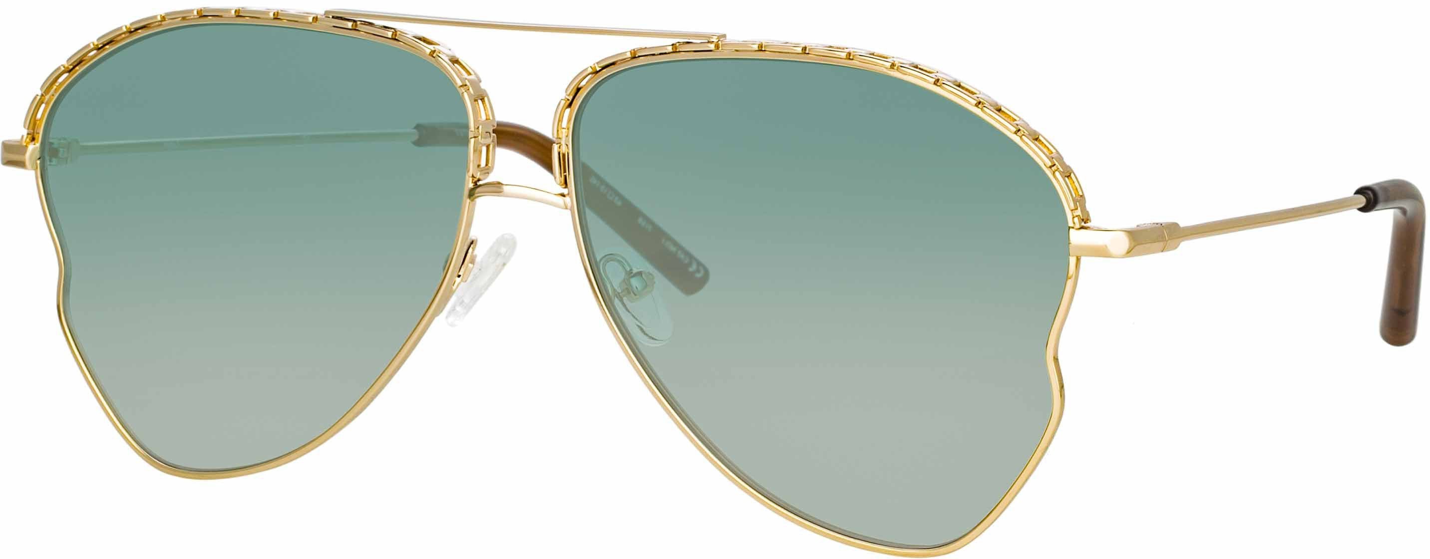Color_MW272C7SUN - Matthew Williamson Lupin Sunglasses in Light Gold and Green
