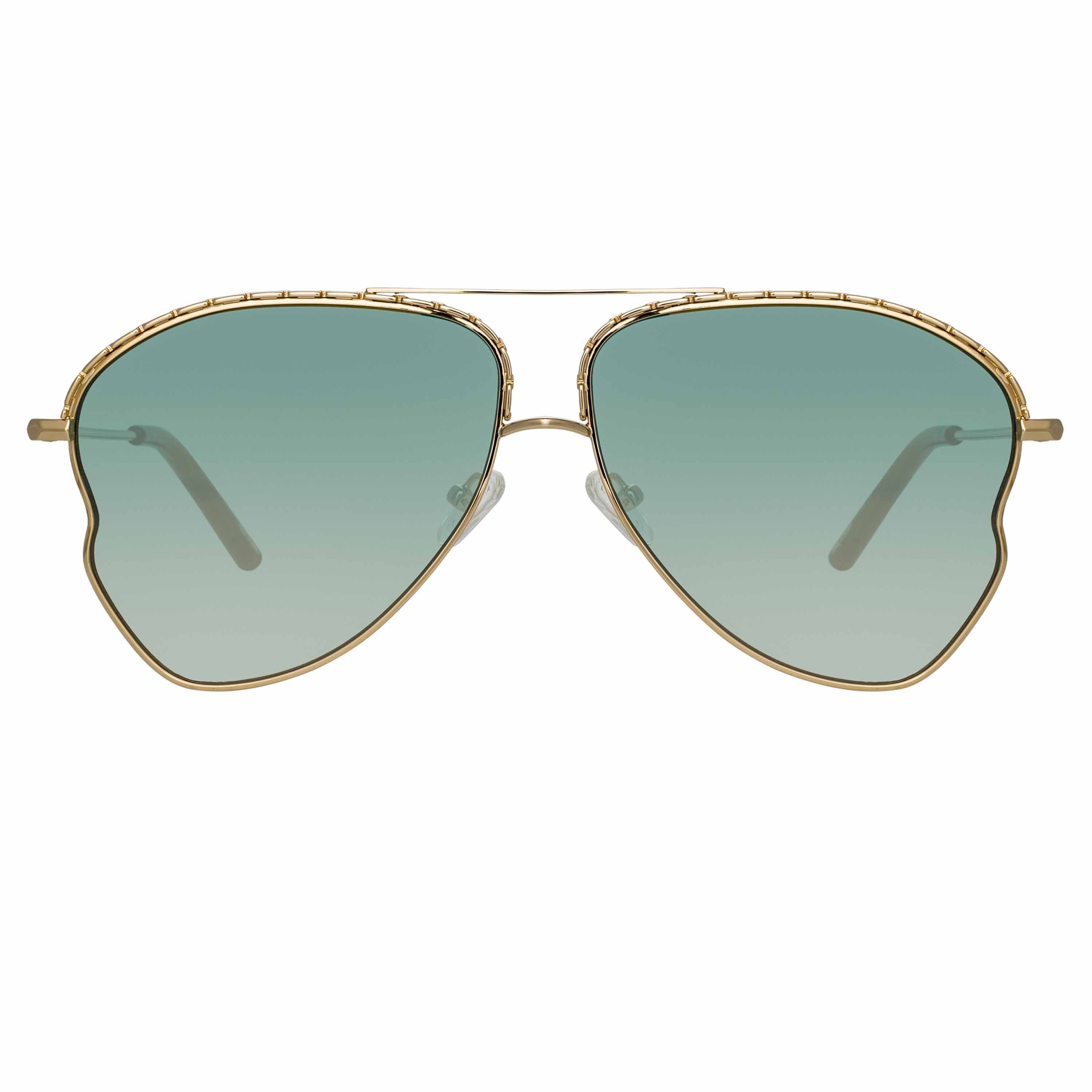Color_MW272C7SUN - Matthew Williamson Lupin Sunglasses in Light Gold and Green