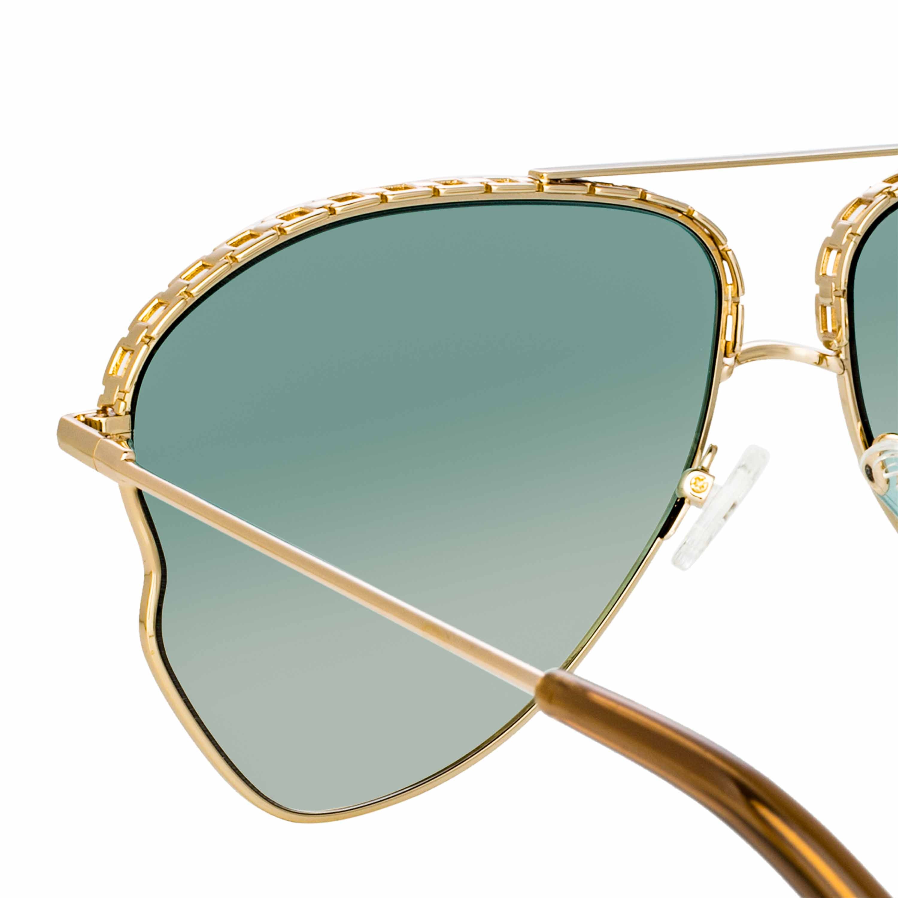 Color_MW272C7SUN - Matthew Williamson Lupin Sunglasses in Light Gold and Green