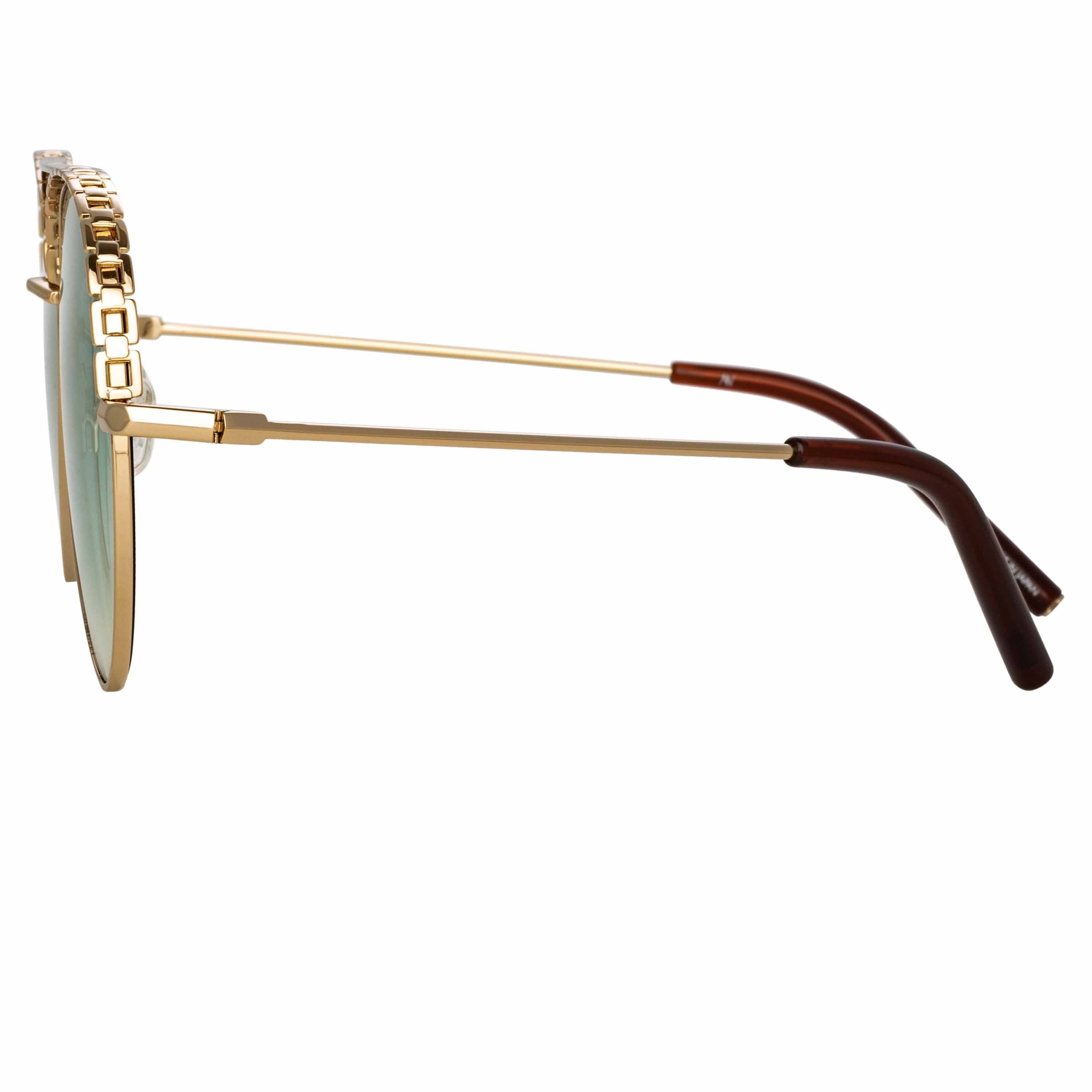 Color_MW273C8SUN - Matthew Williamson Magnolia Sunglasses in Light Gold and Green