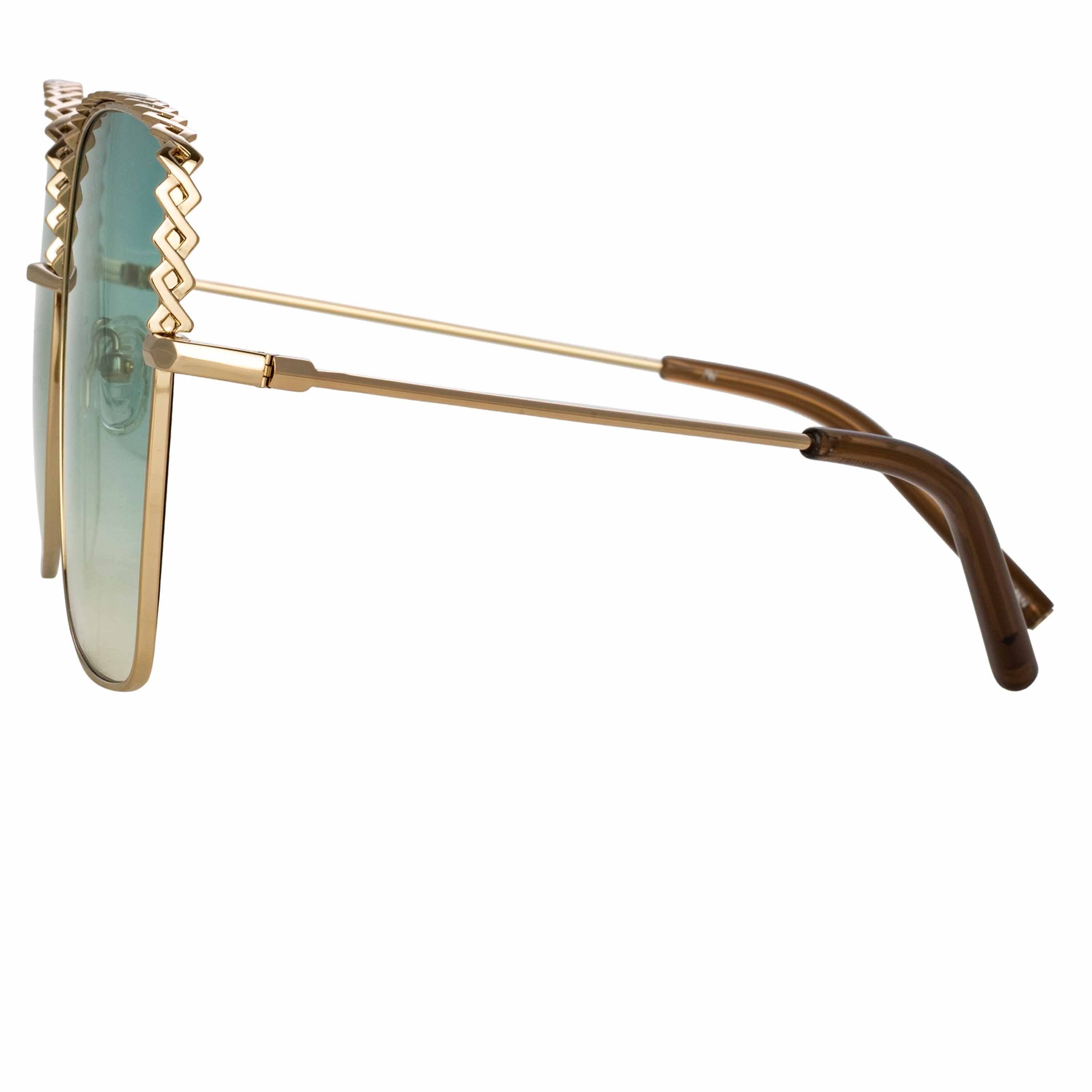 Color_MW276C5SUN - Matthew Williamson Clematis Sunglasses in Light Gold and Green