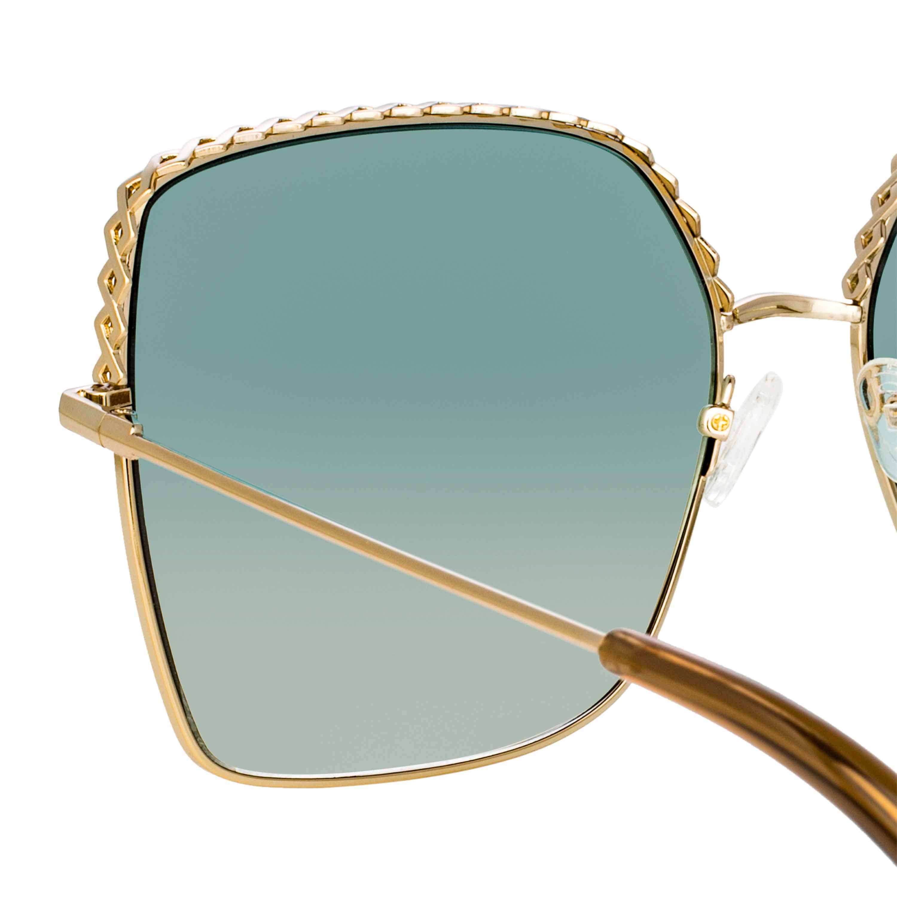 Color_MW276C5SUN - Matthew Williamson Clematis Sunglasses in Light Gold and Green