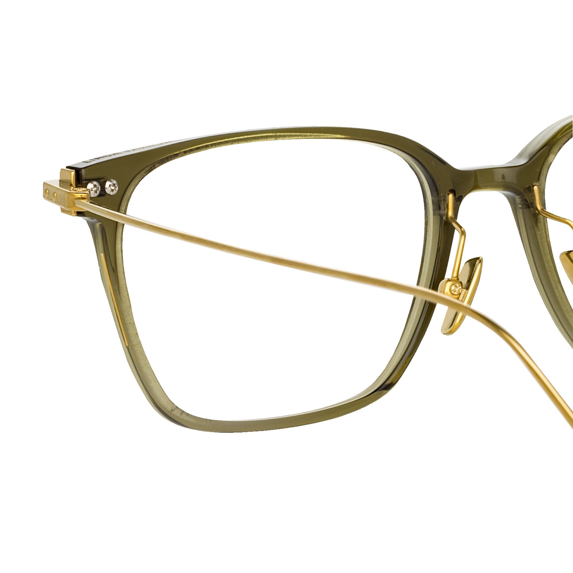 Color_LF37C3OPT - Gehry Rectangular Optical Frame in Light Gold and Green