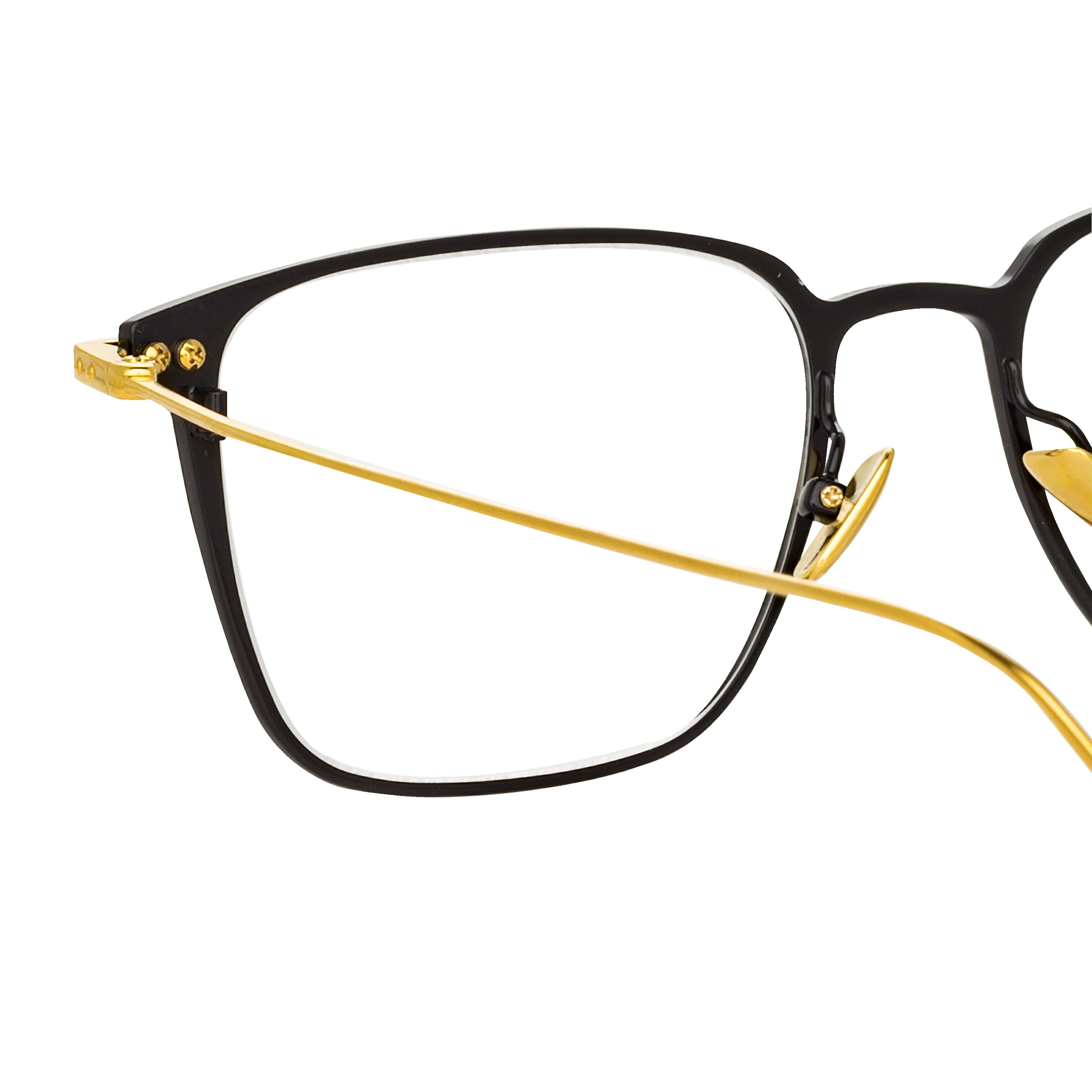 Color_LF46C1OPT - Willis Rectangular Optical Frame in Black and Yellow Gold