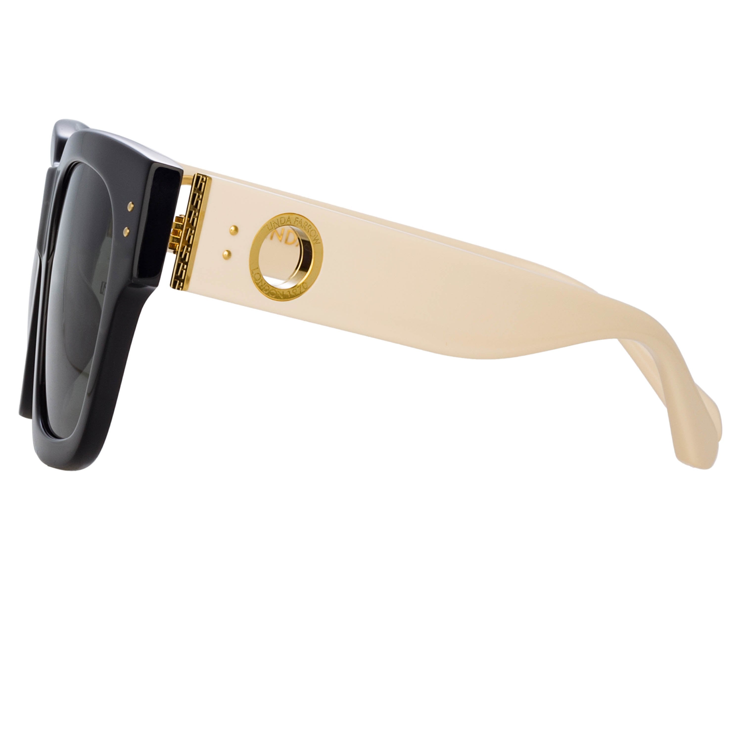 Color_LFL1001C5SUN - Amber D-Frame Sunglasses in Black and Cream