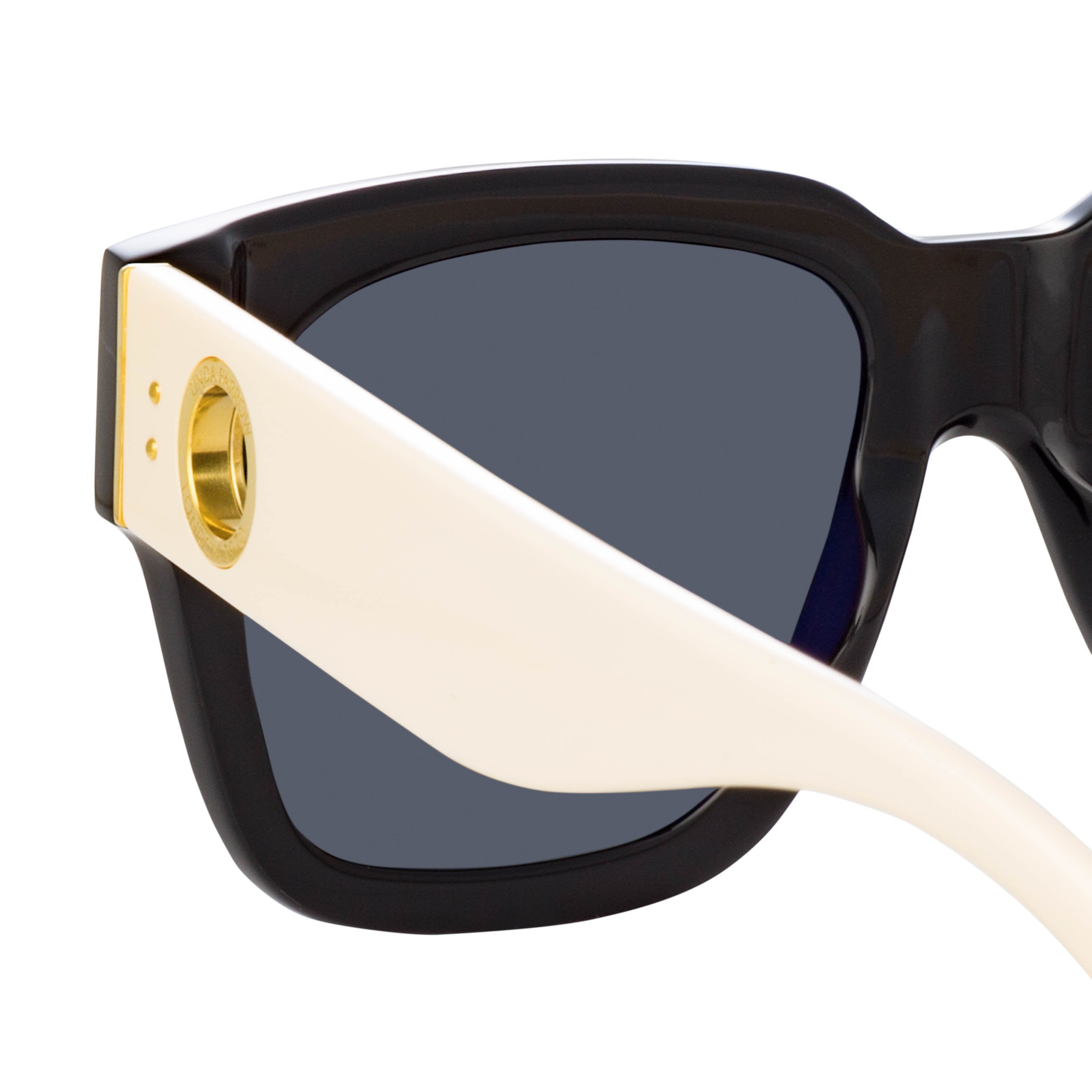 Color_LFL1001C5SUN - Amber D-Frame Sunglasses in Black and Cream