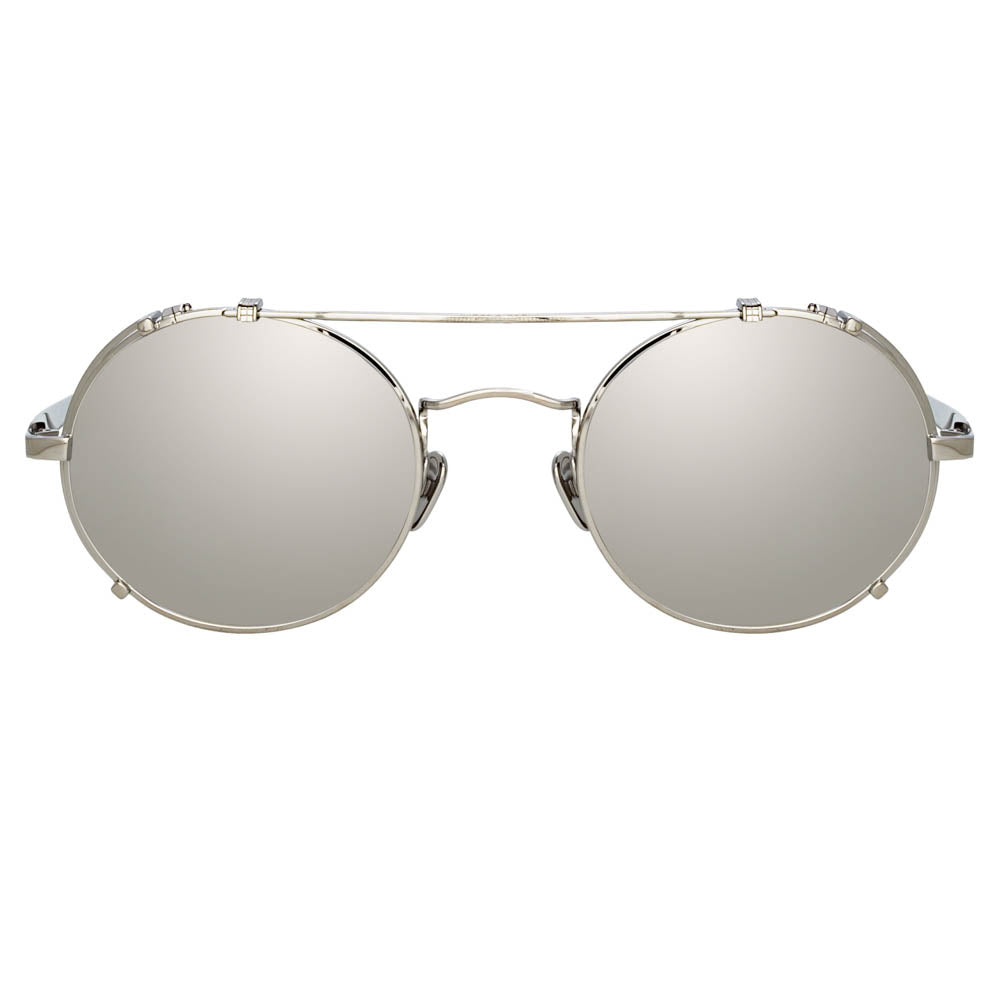 Color_LFL1038C5SUN - Jimi Oval Sunglasses in White Gold and Silver