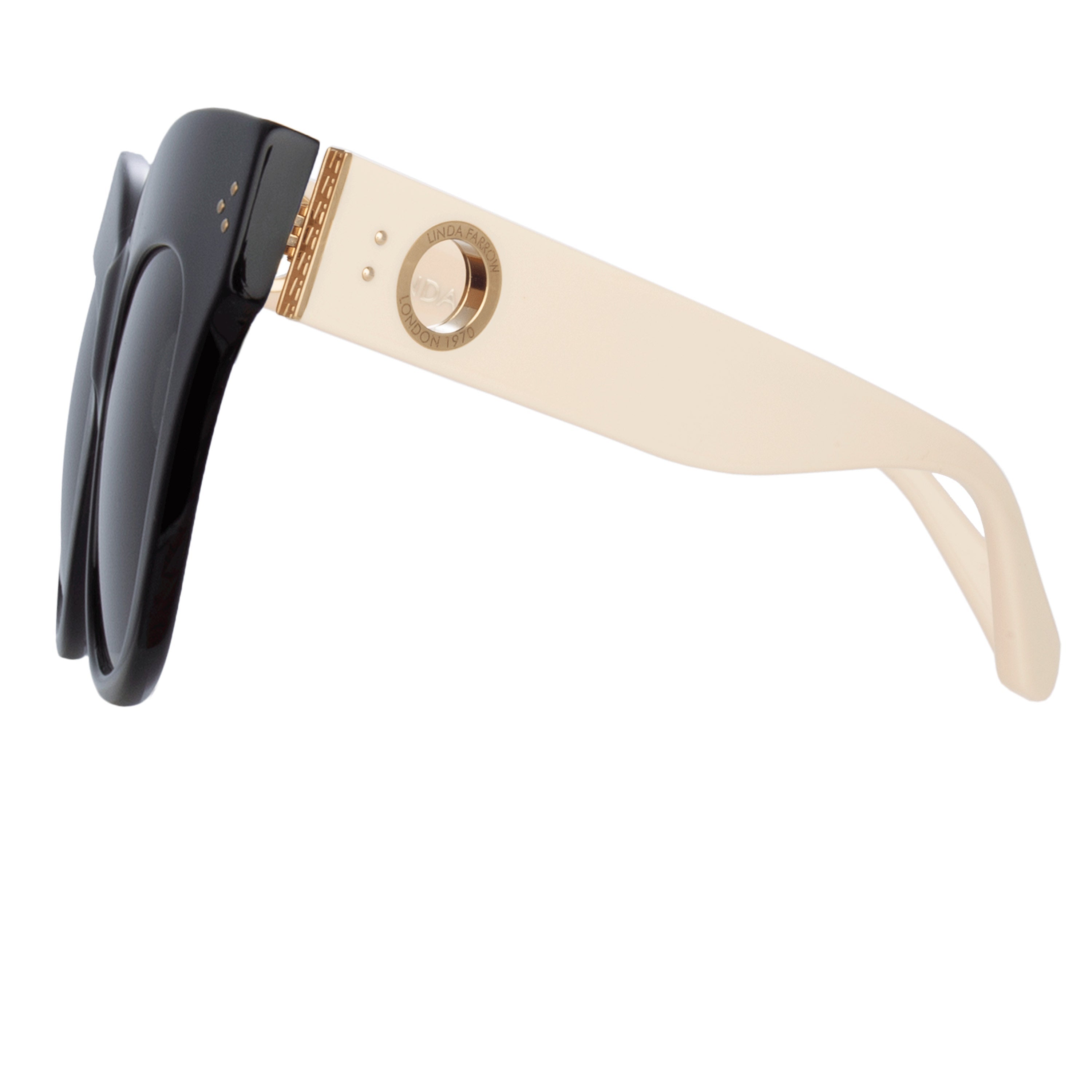 Color_LFL1049C8SUN - Dunaway Oversized Sunglasses in Black and Cream