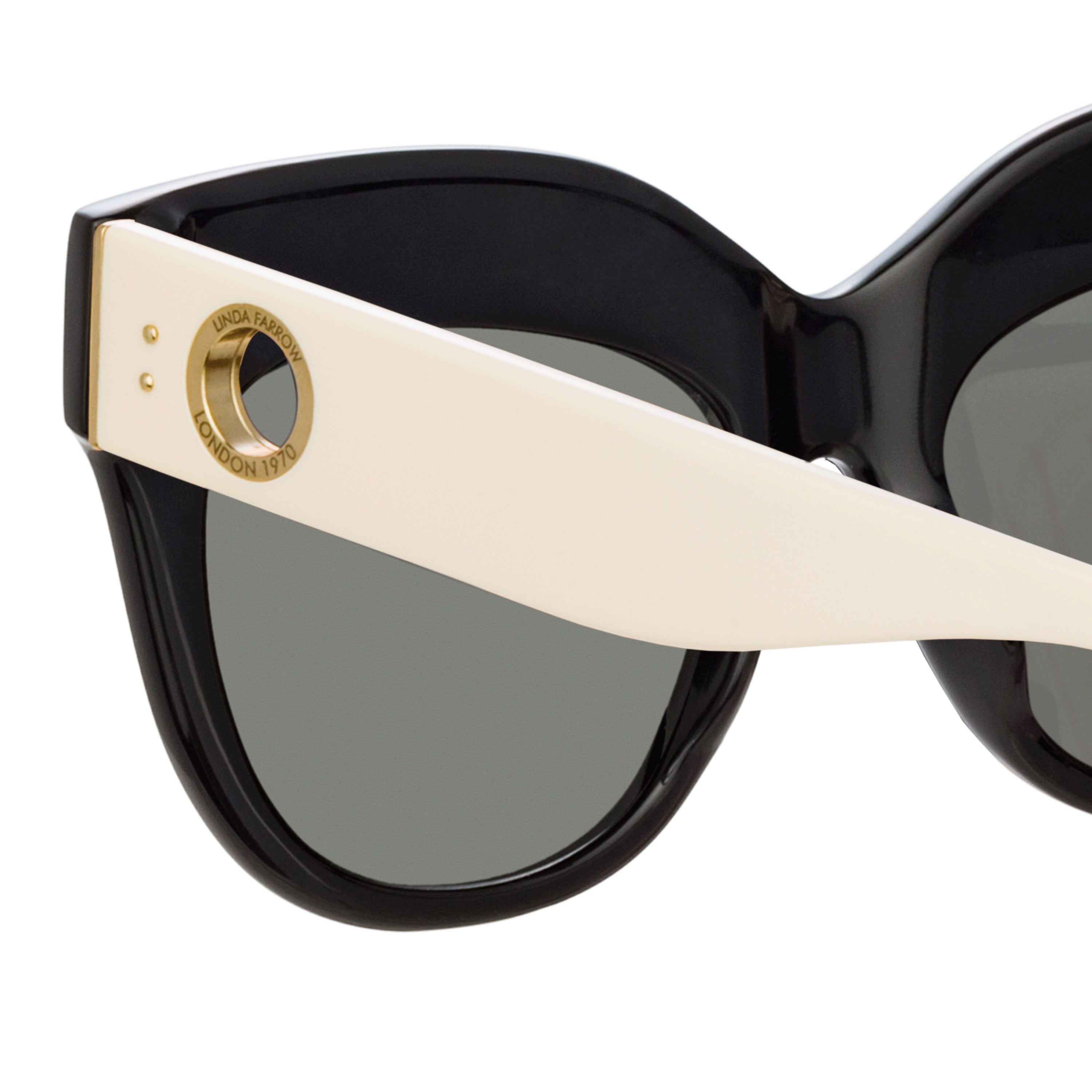 Color_LFL1049C8SUN - Dunaway Oversized Sunglasses in Black and Cream