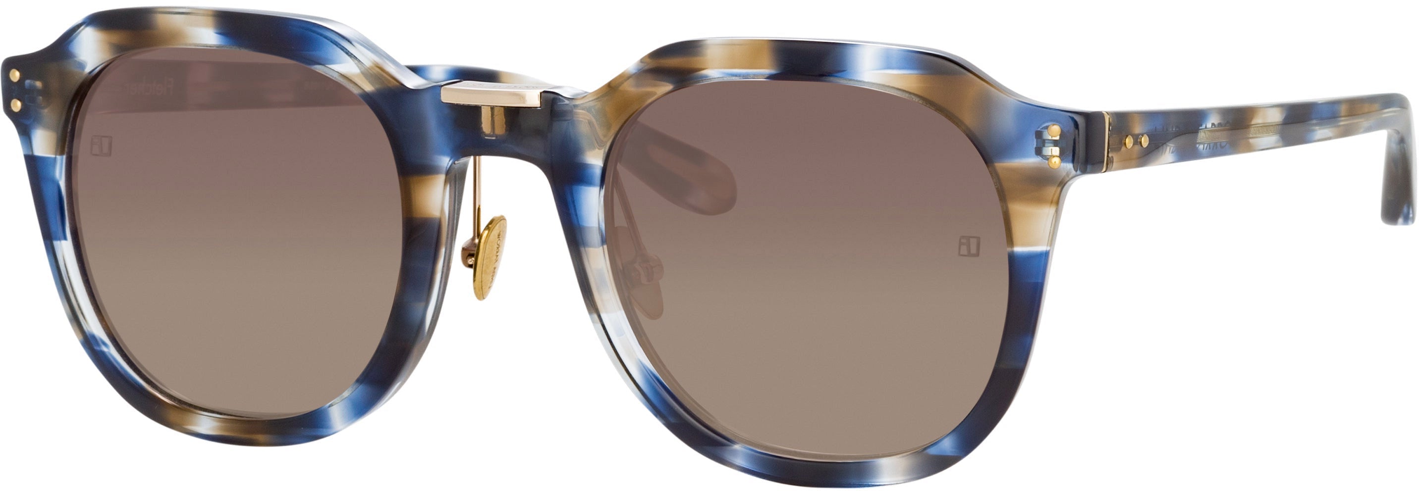 Color_LFL1103C8SUN - Fletcher Angular Sunglasses in Blue Tortoiseshell
