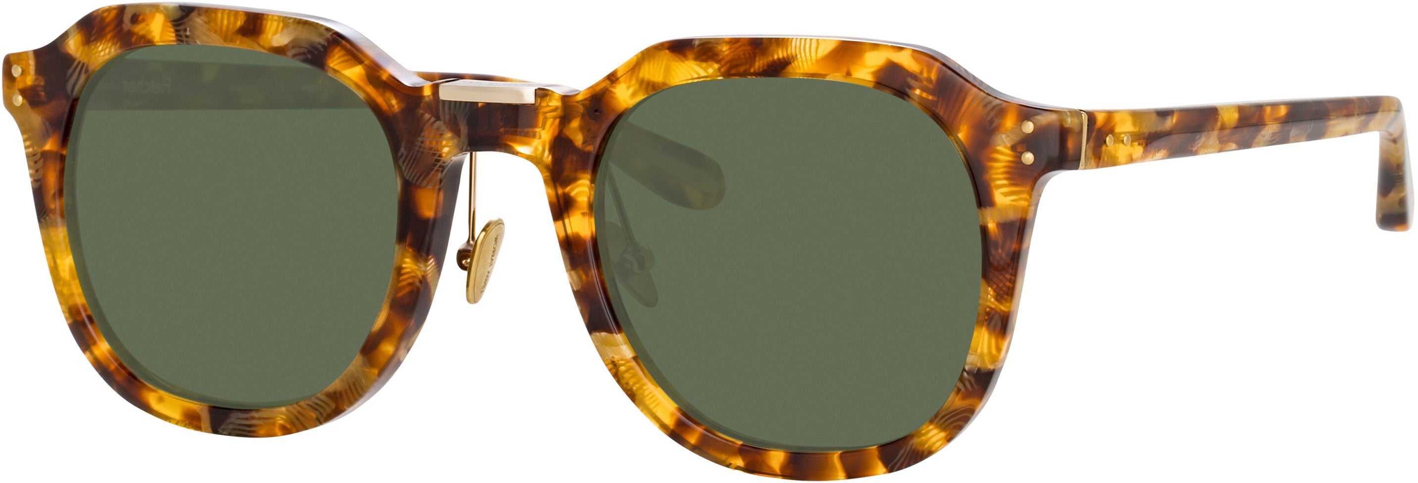 Color_LFL1103C9SUN - Fletcher Angular Sunglasses in Tobacco Tortoiseshell and Green