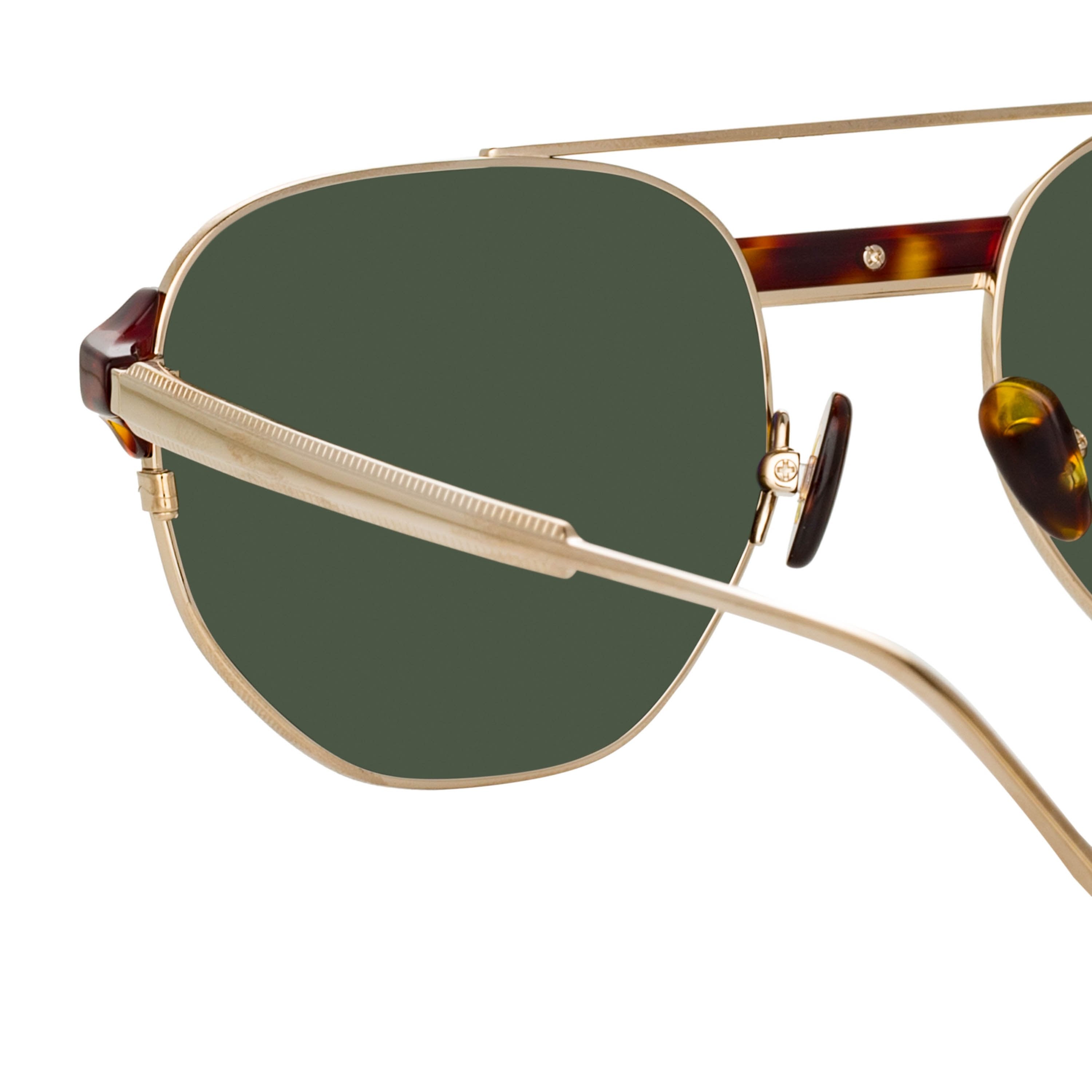 Color_LFL1108C3SUN - Nico Squared Sunglasses in Light Gold and Green