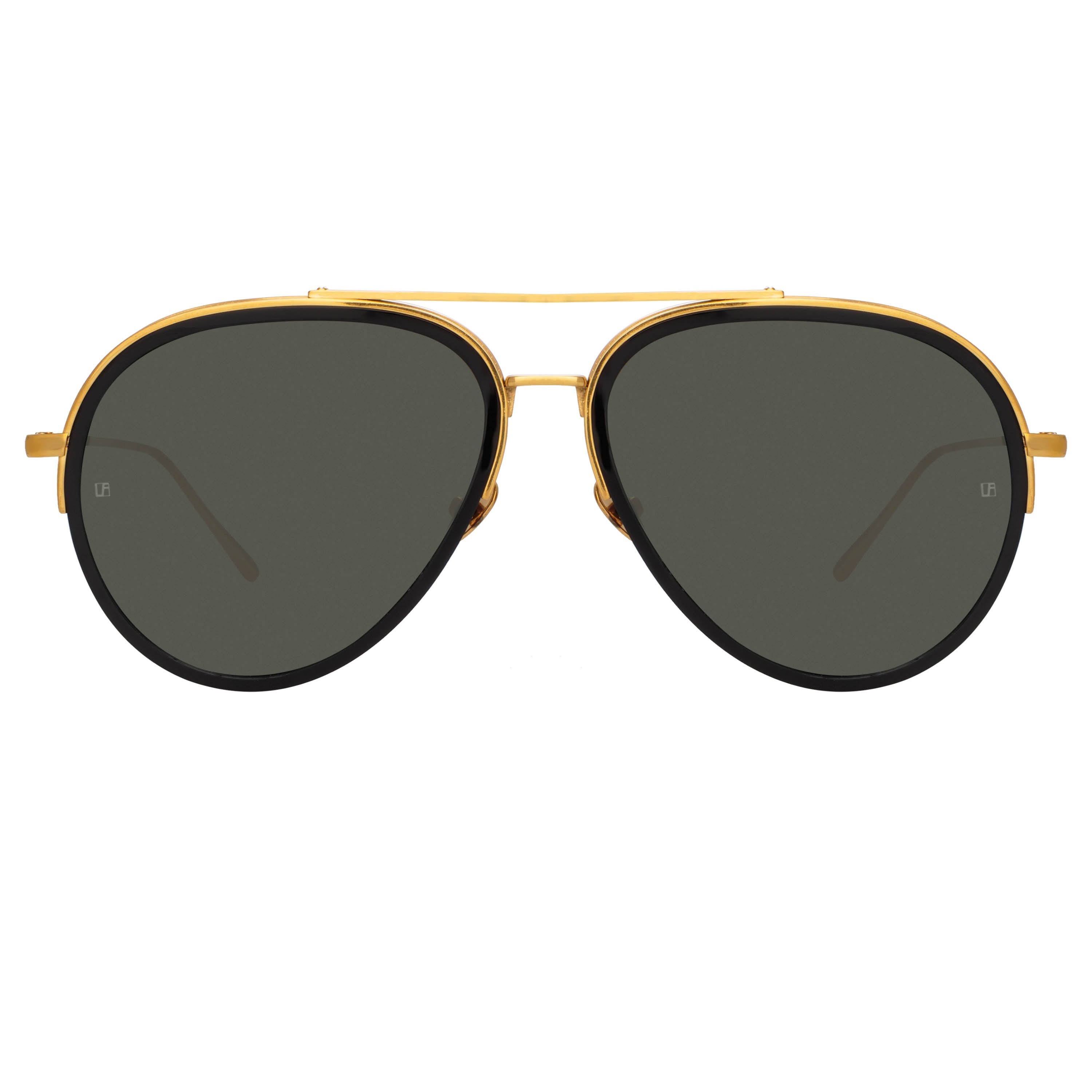 Color_LFL1118C1SUN - Abel Aviator Sunglasses in Black and Yellow Gold