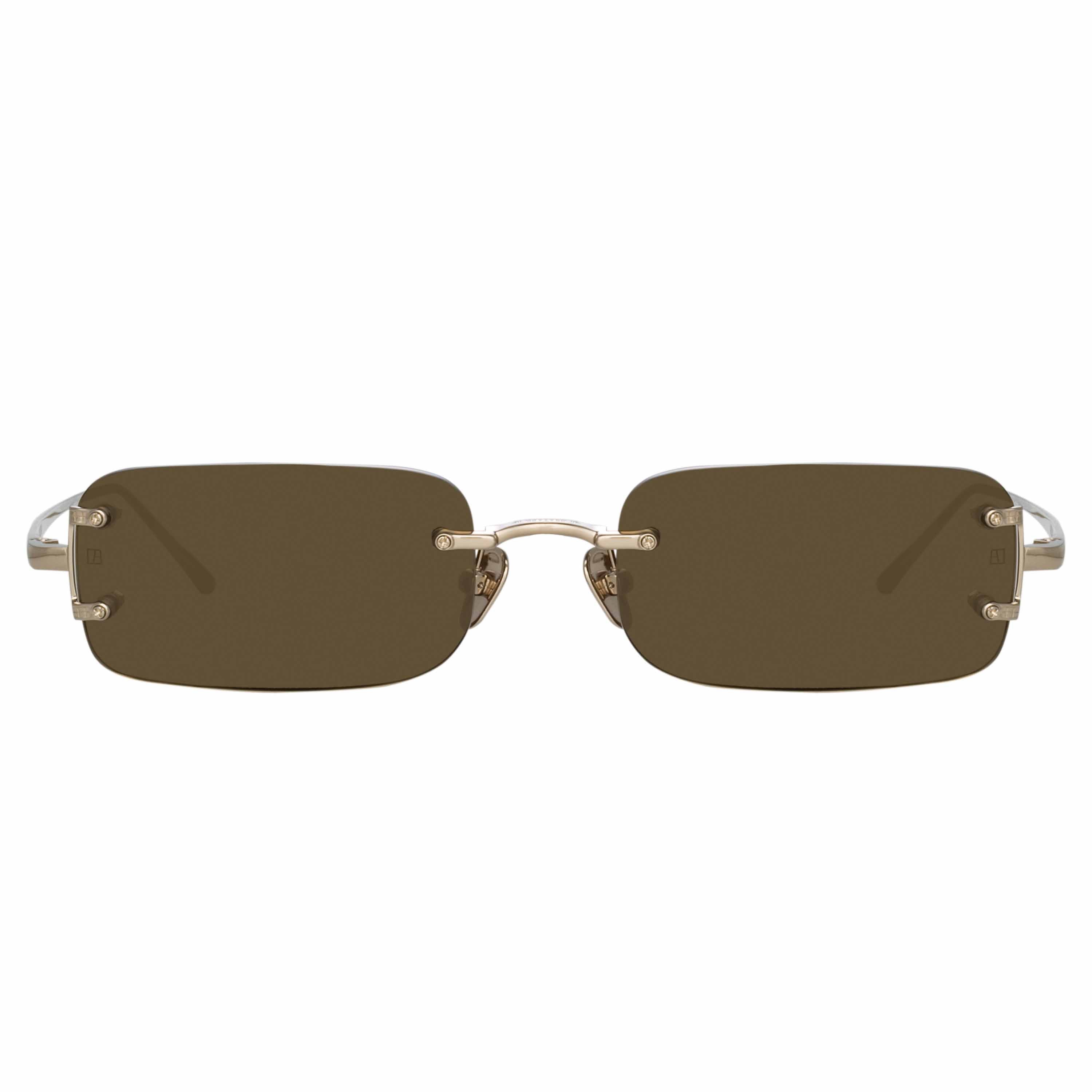 Color_LFL1131C2SUN - Taylor Rectangular Sunglasses in Light Gold and Brown