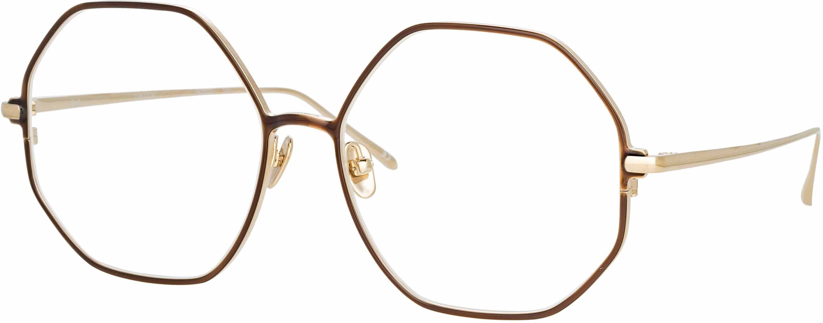Color_LFL1148C7OPT - Leif Oversized Optical Frame in Light Gold and Brown