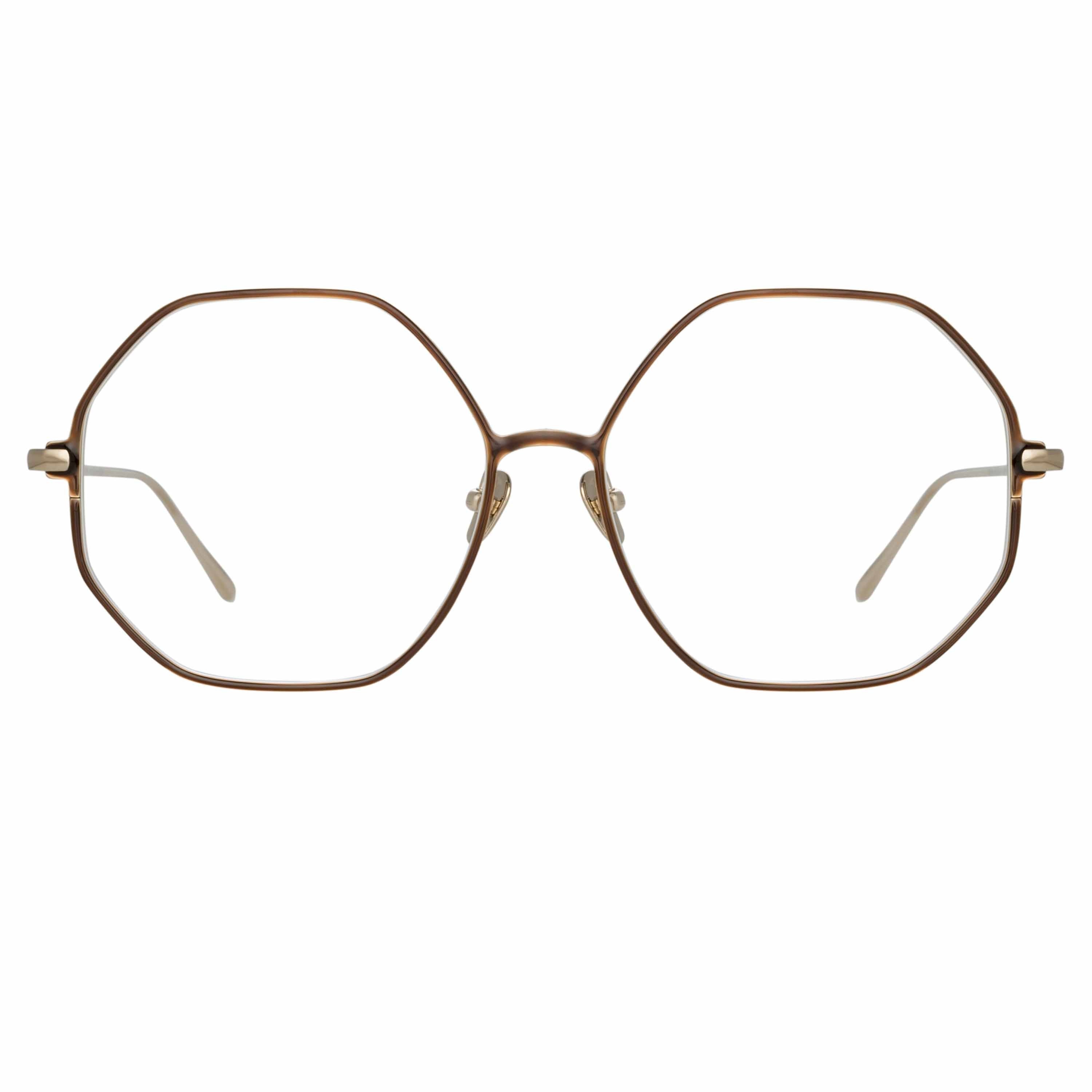 Color_LFL1148C7OPT - Leif Oversized Optical Frame in Light Gold and Brown