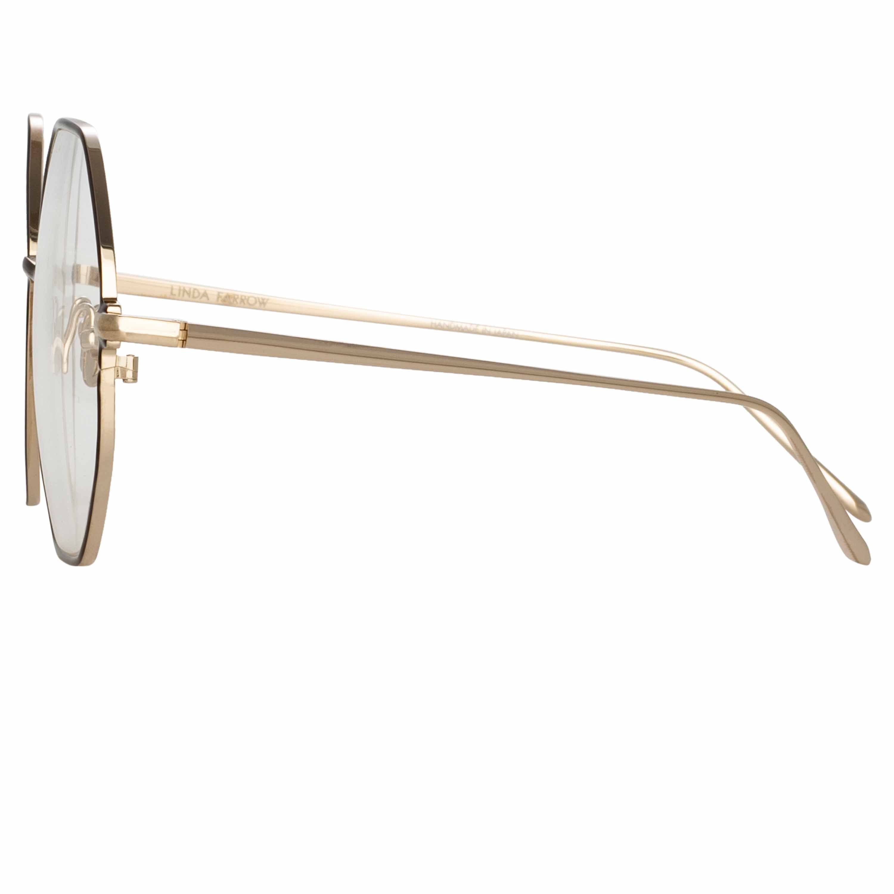 Color_LFL1148C7OPT - Leif Oversized Optical Frame in Light Gold and Brown