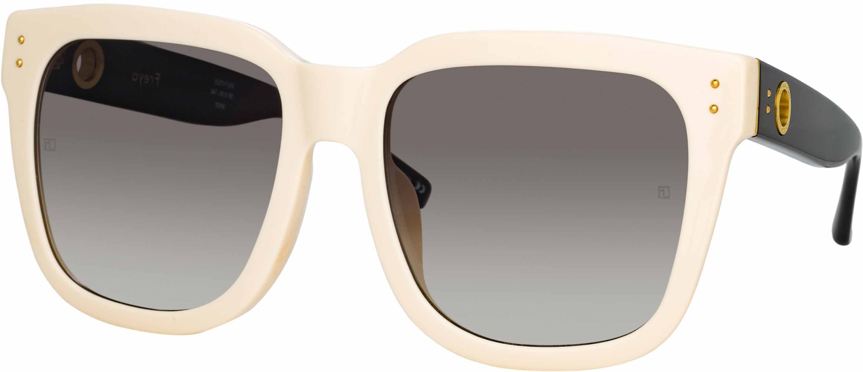 Color_LFL1175C3SUN - Freya Square Sunglasses in Cream and Black