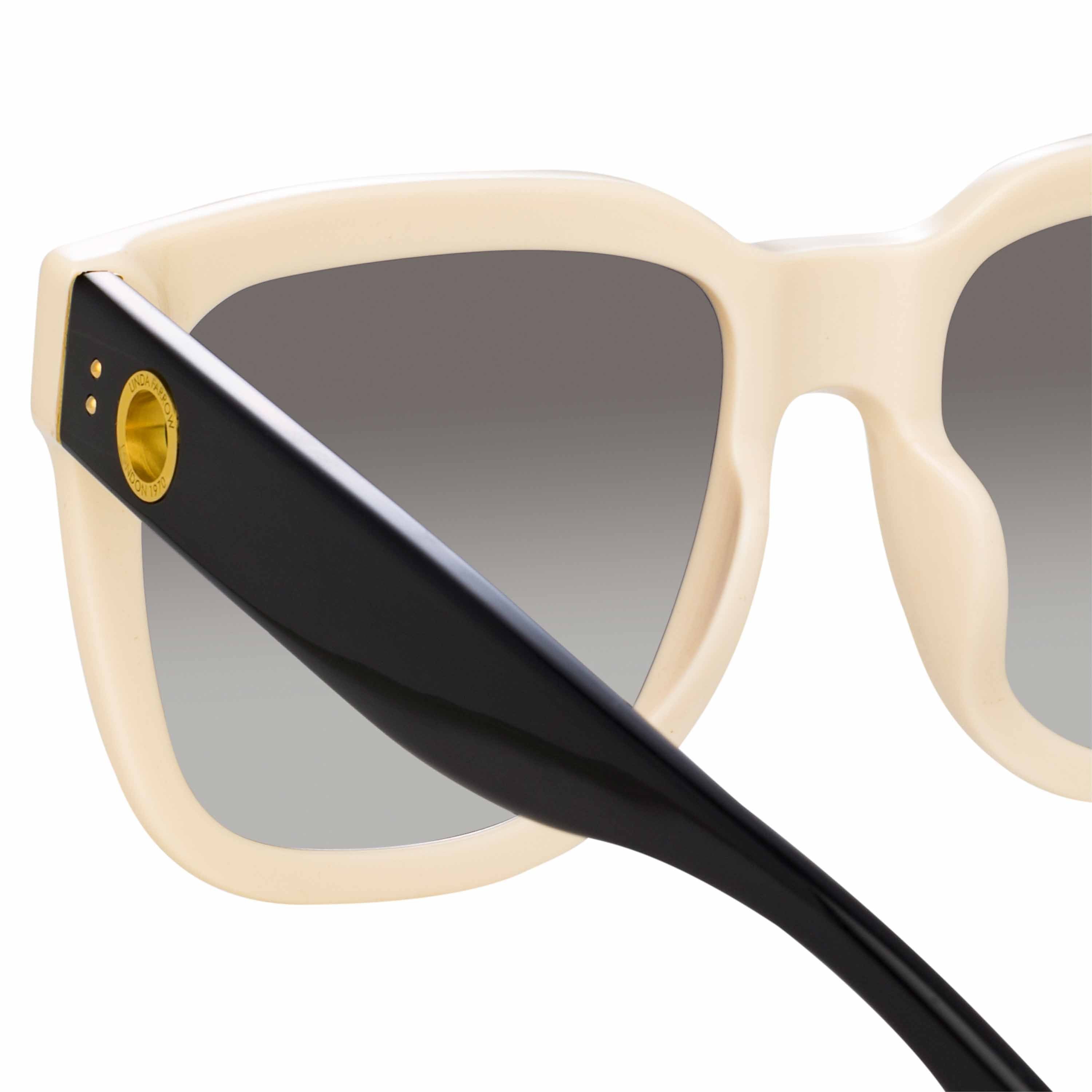 Color_LFL1175C3SUN - Freya Square Sunglasses in Cream and Black