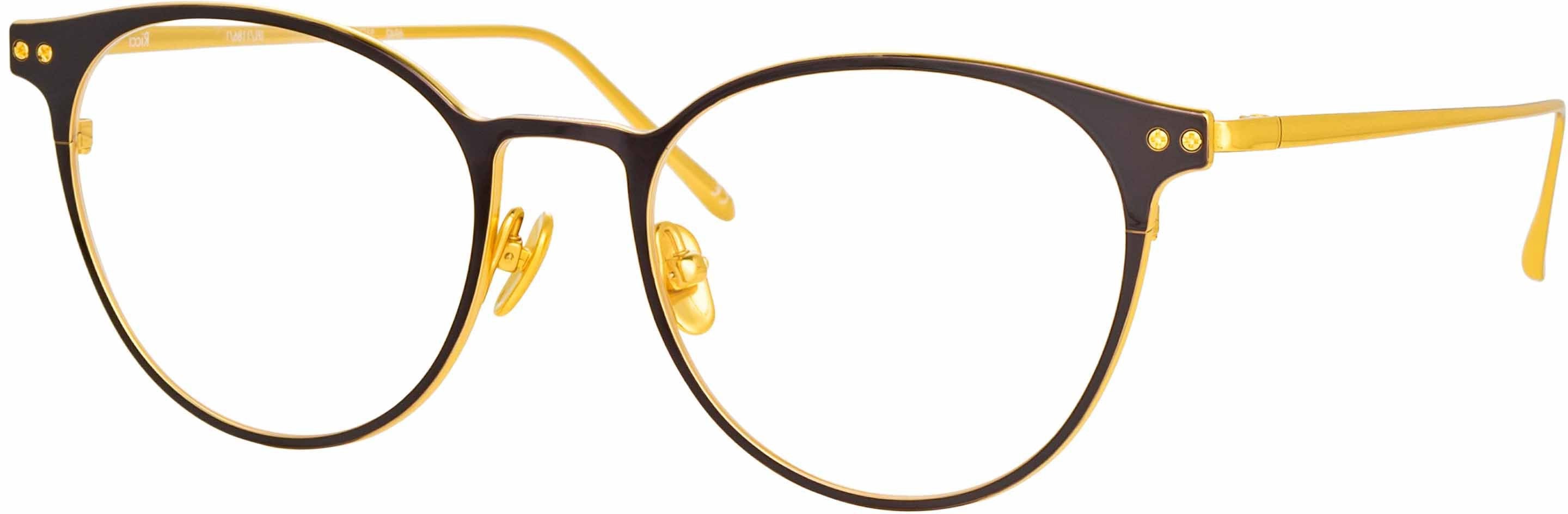 Color_LFL1186C1OPT - Ricci Cat Eye Optical Frame in Yellow Gold and Black