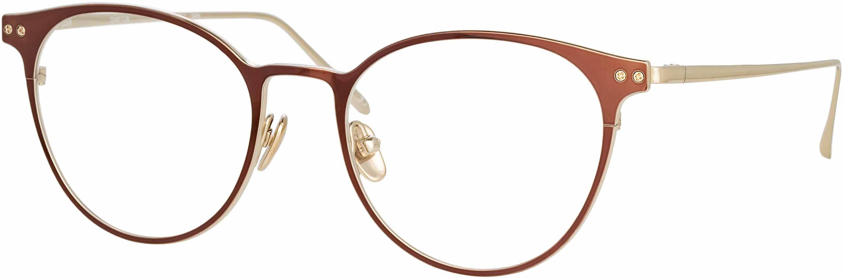 Color_LFL1186C3OPT - Ricci Cat Eye Optical Frame in Light Gold and Brown