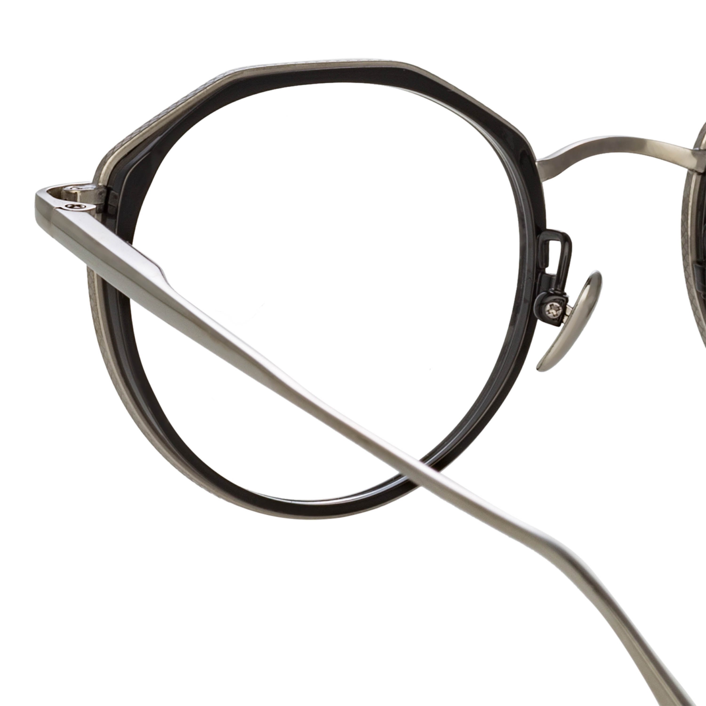 Color_LFL1225C2OPT - Cesar Angular Optical Frame in White Gold and Black