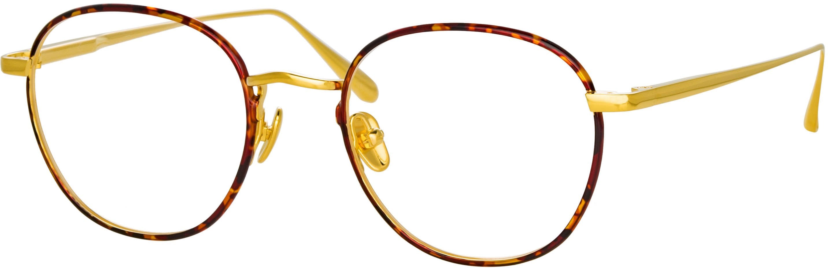 Color_LFL1233C3OPT - Jules Oval Optical Frame in Yellow Gold and Tortoiseshell