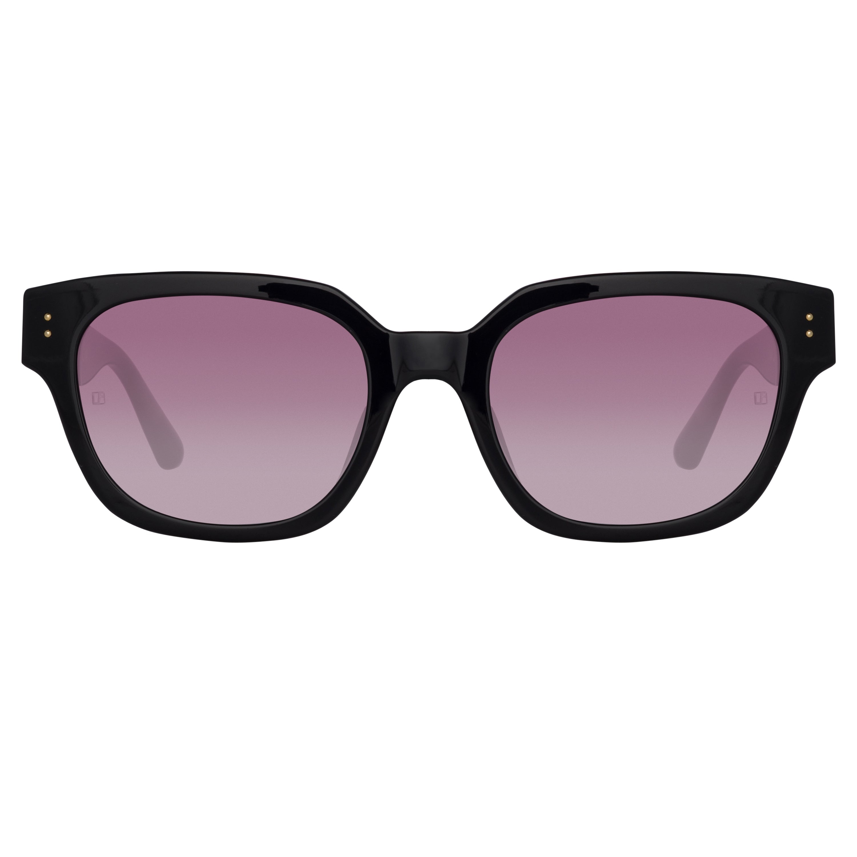 Color_LFL1243C3SUN - Deni D-Frame Sunglasses in Black and Plum Lenses