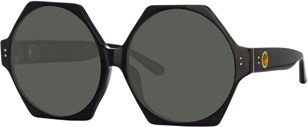 Color_LFL1260C1SUN - Bora Hexagon Sunglasses in Black
