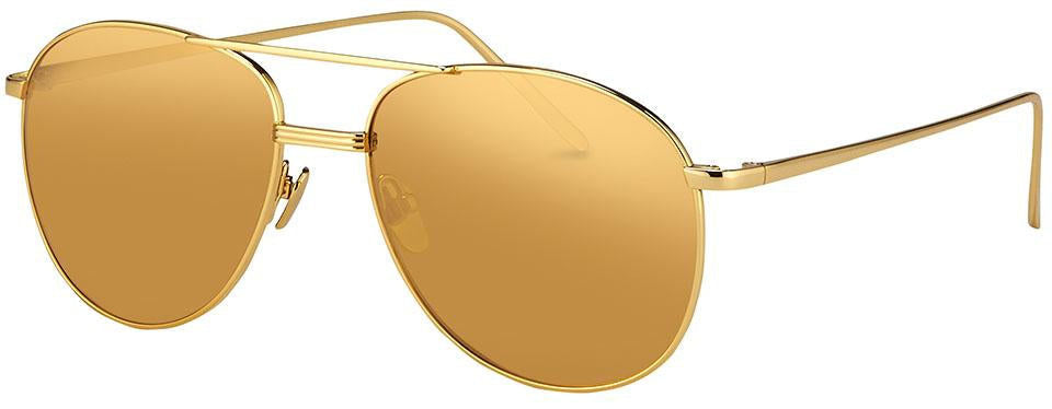 Linda Farrow Duit LFL1266 C2 Men's Sunglasses Gold Size 62