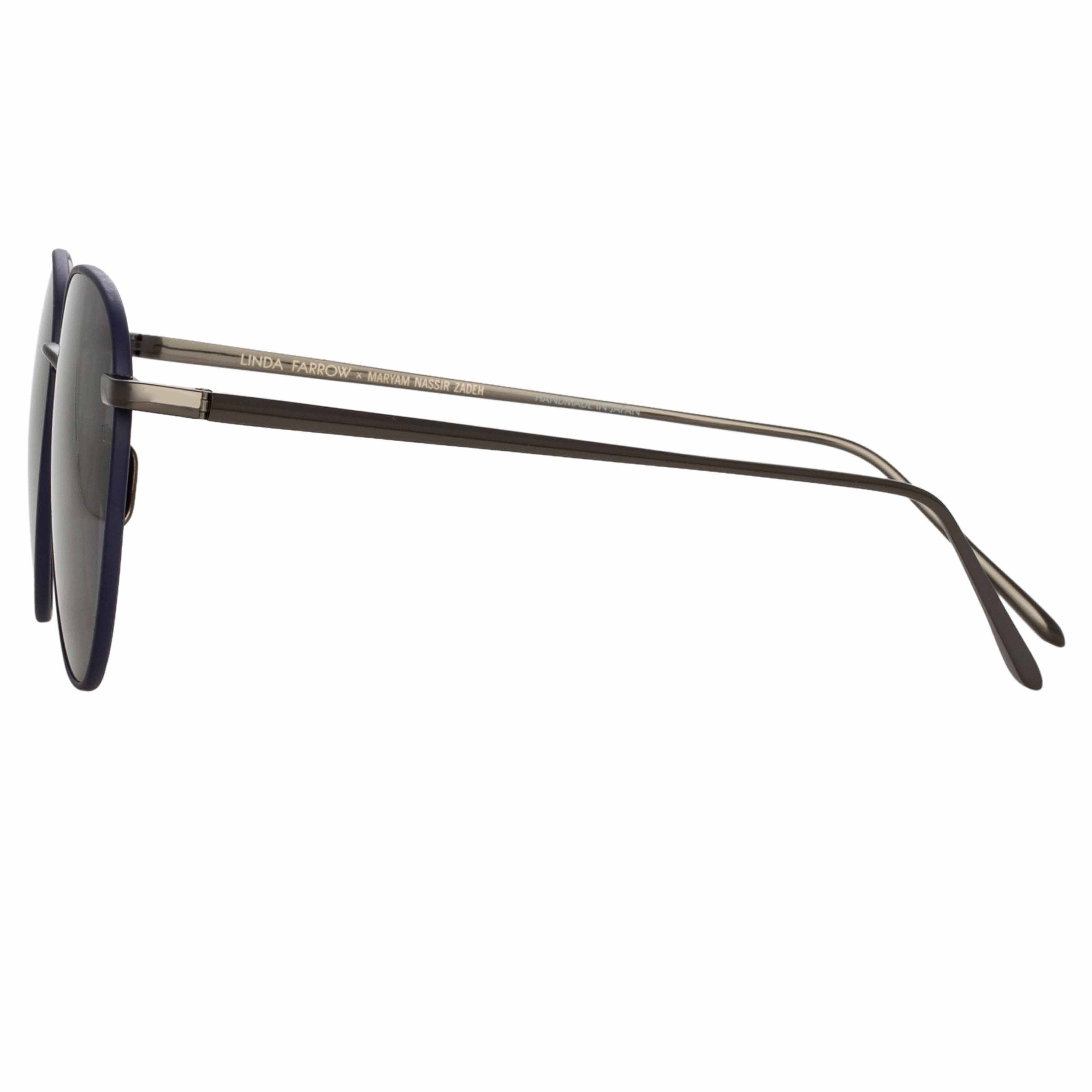 Color_LFL819C28SUN - Raif Square Sunglasses in Nickel and Navy