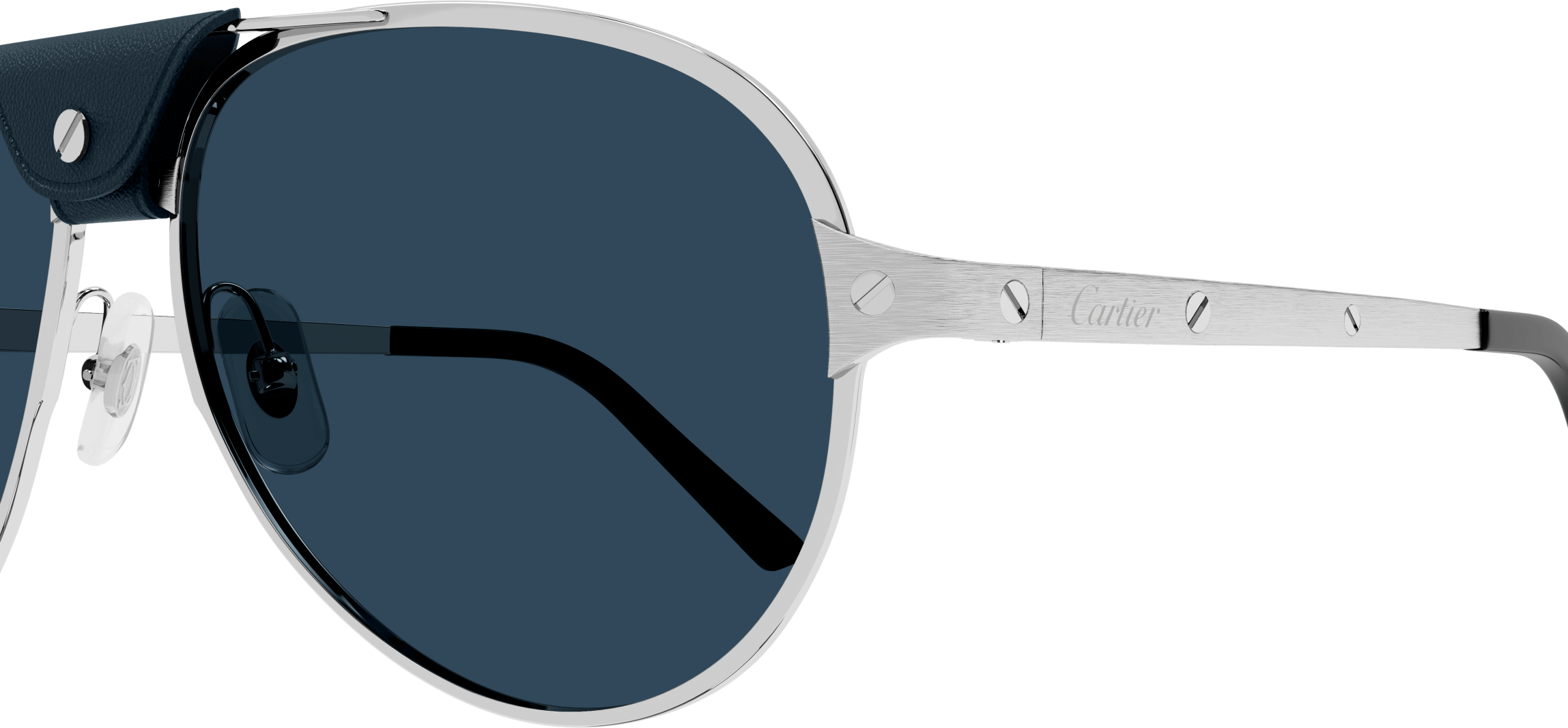 Cartier CT0034S 016 Silver Blue Sunglasses