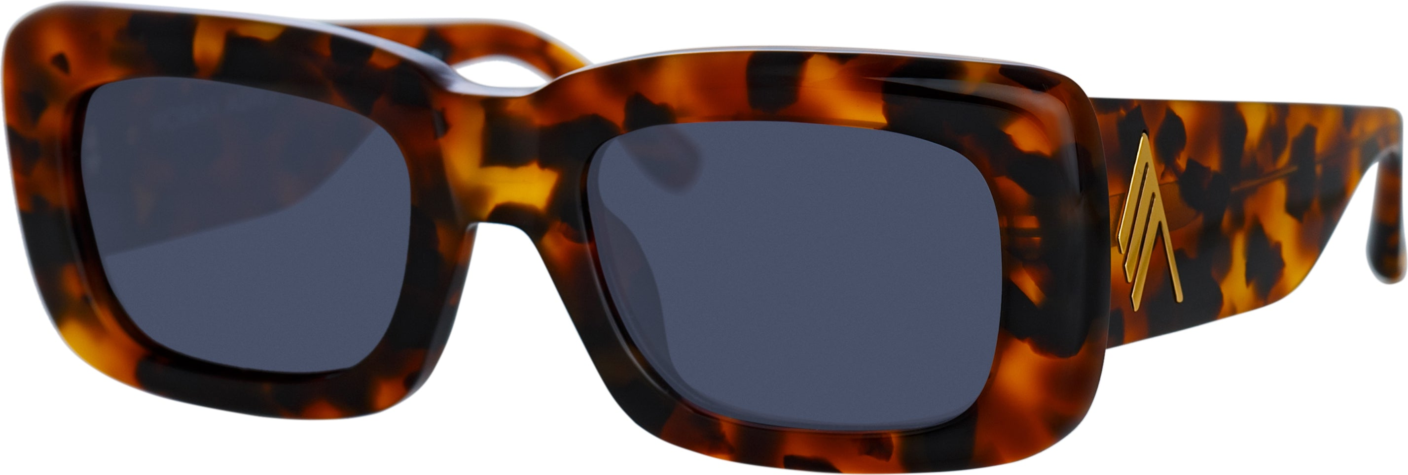 Color_ATTICO3C24SUN - The Attico Marfa Rectangular Sunglasses in Tortoiseshell and Blue Lenses