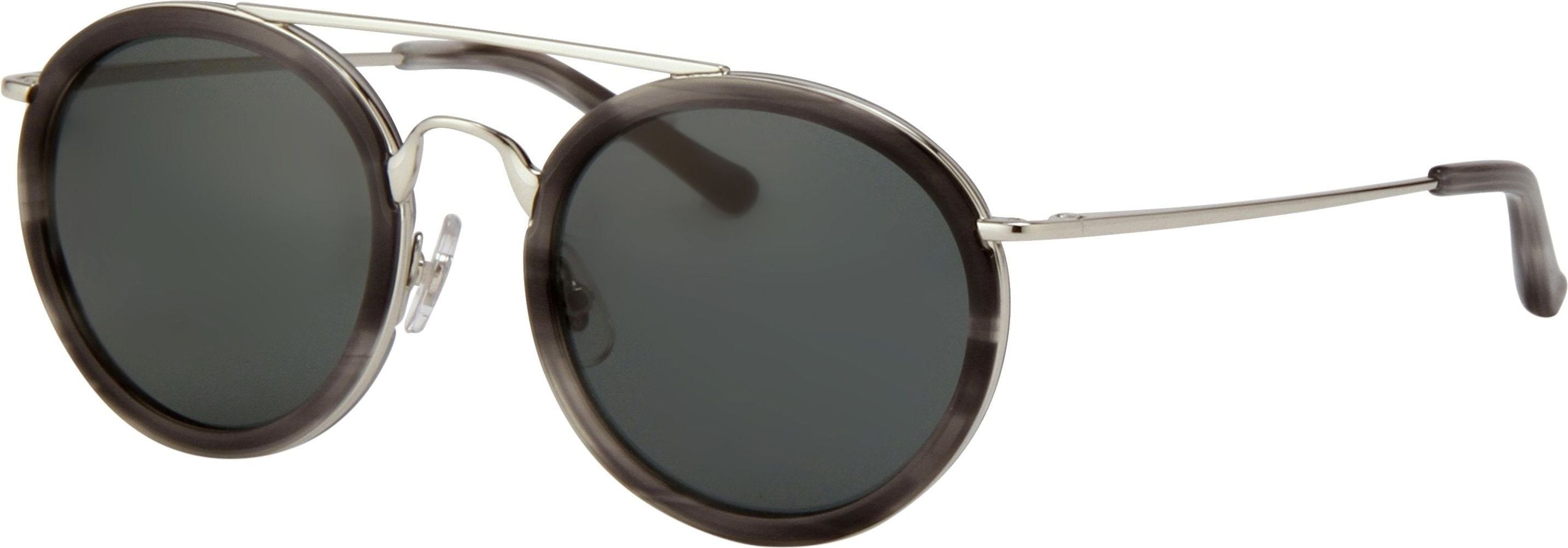 Color_DVN52C2SUN - Dries Van Noten Aviator Sunglasses in Grey Horn