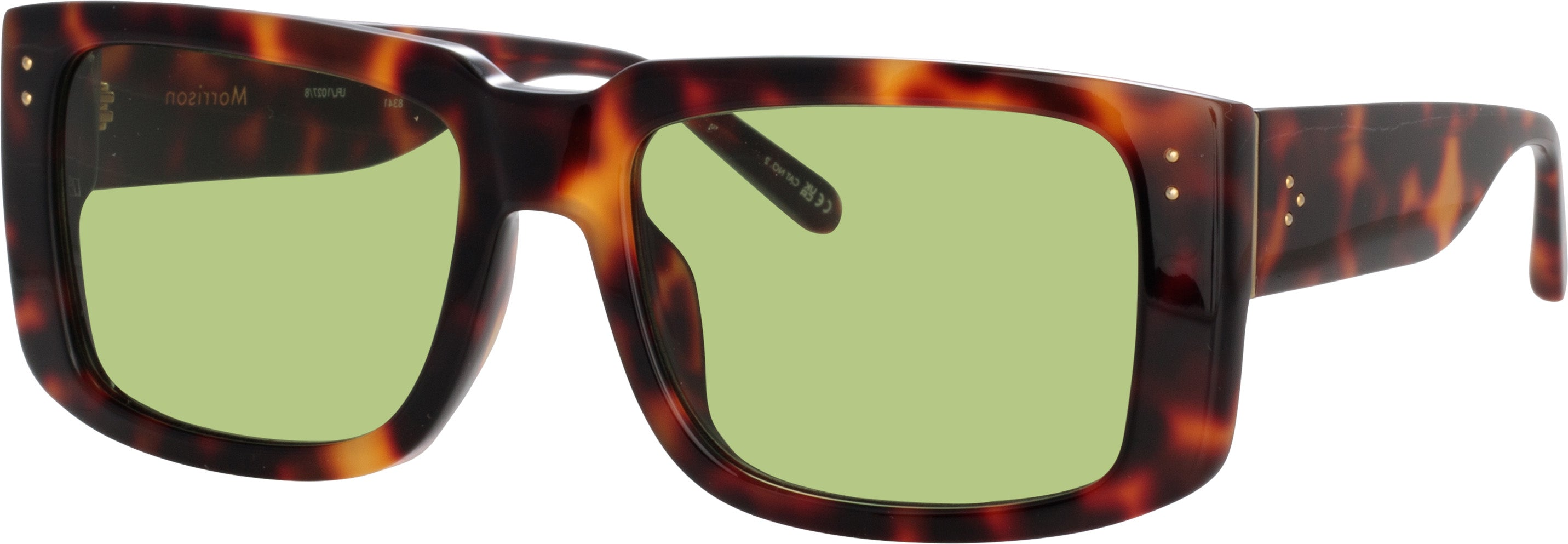 Color_LFL1027C8SUN - Morrison Rectangular Sunglasses in Tortoiseshell and Green