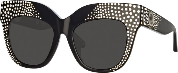 Color_Dunaway Oversized Sunglasses in Black and Crystals