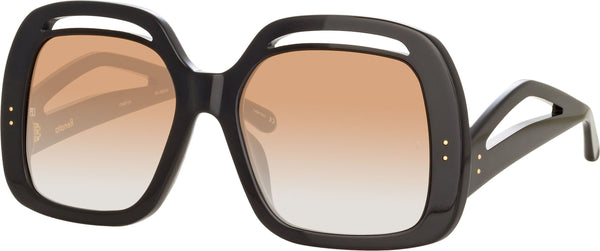 Color_LFL1126C5SUN - Renata Oversized Sunglasses in Black and Camel