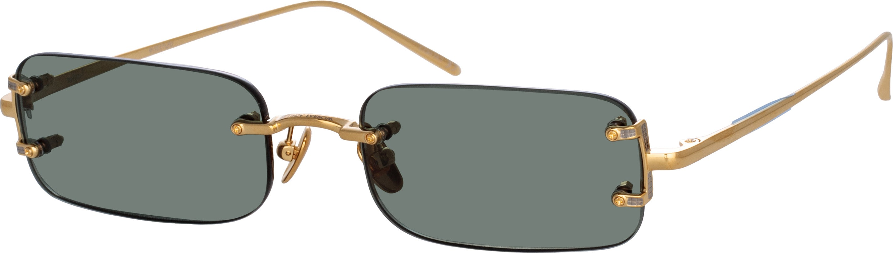 Color_LFL1131C9SUN - Taylor Rectangular Sunglasses in Yellow Gold and Green